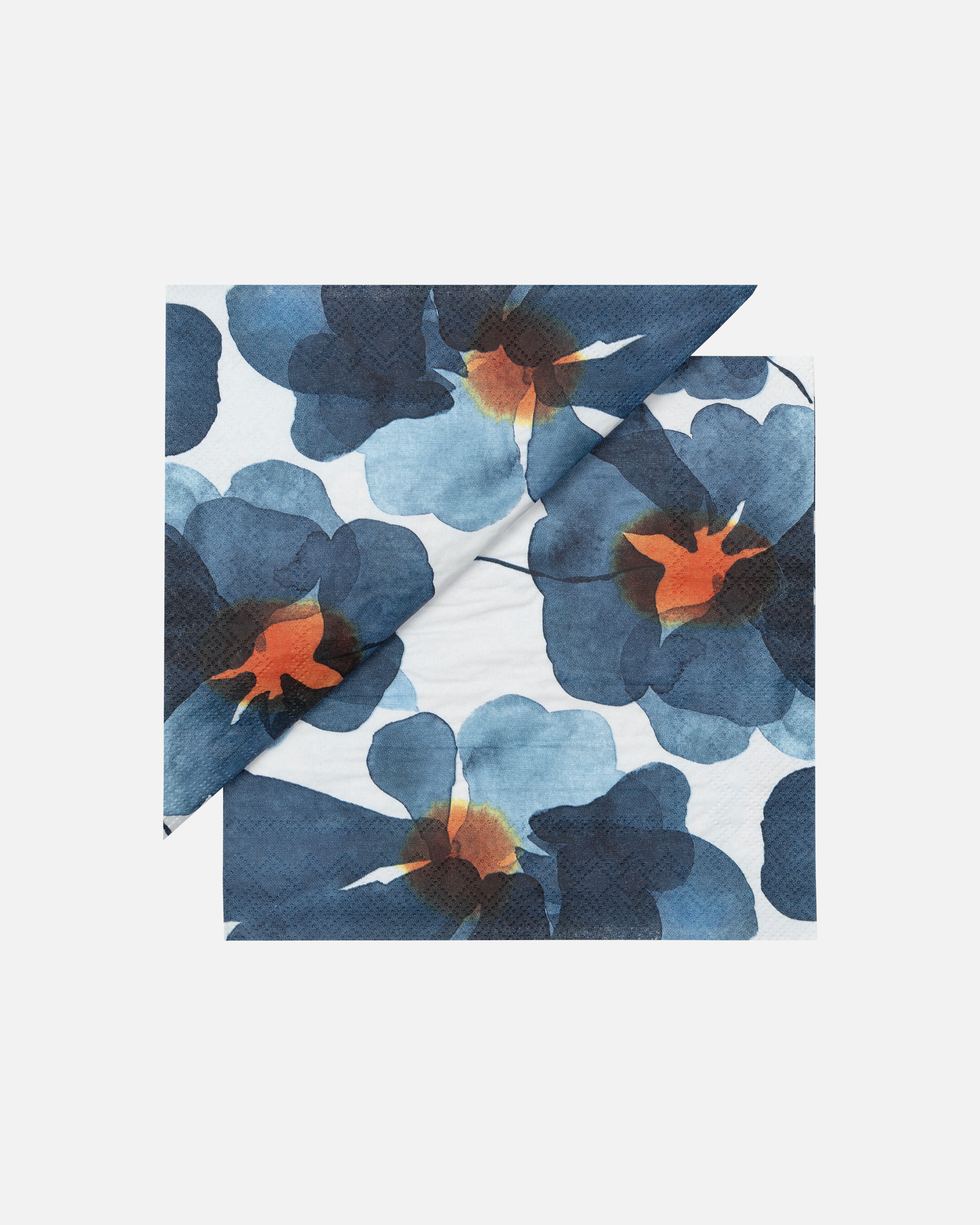 Valssi, Paper napkin 33x33 cm, white, dk.blue, orange,