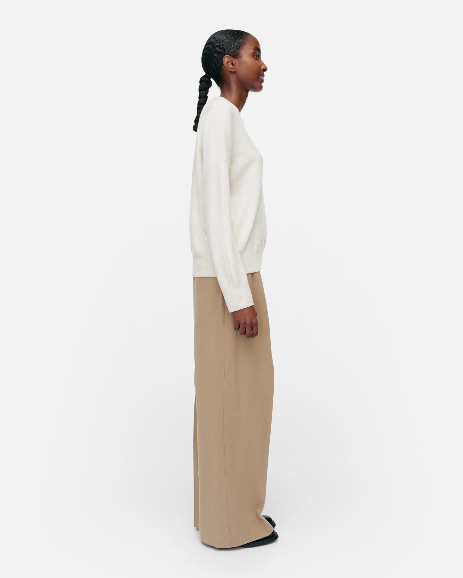 Koolaus Lokki, Knitted wool sweater, off-white, light grey,