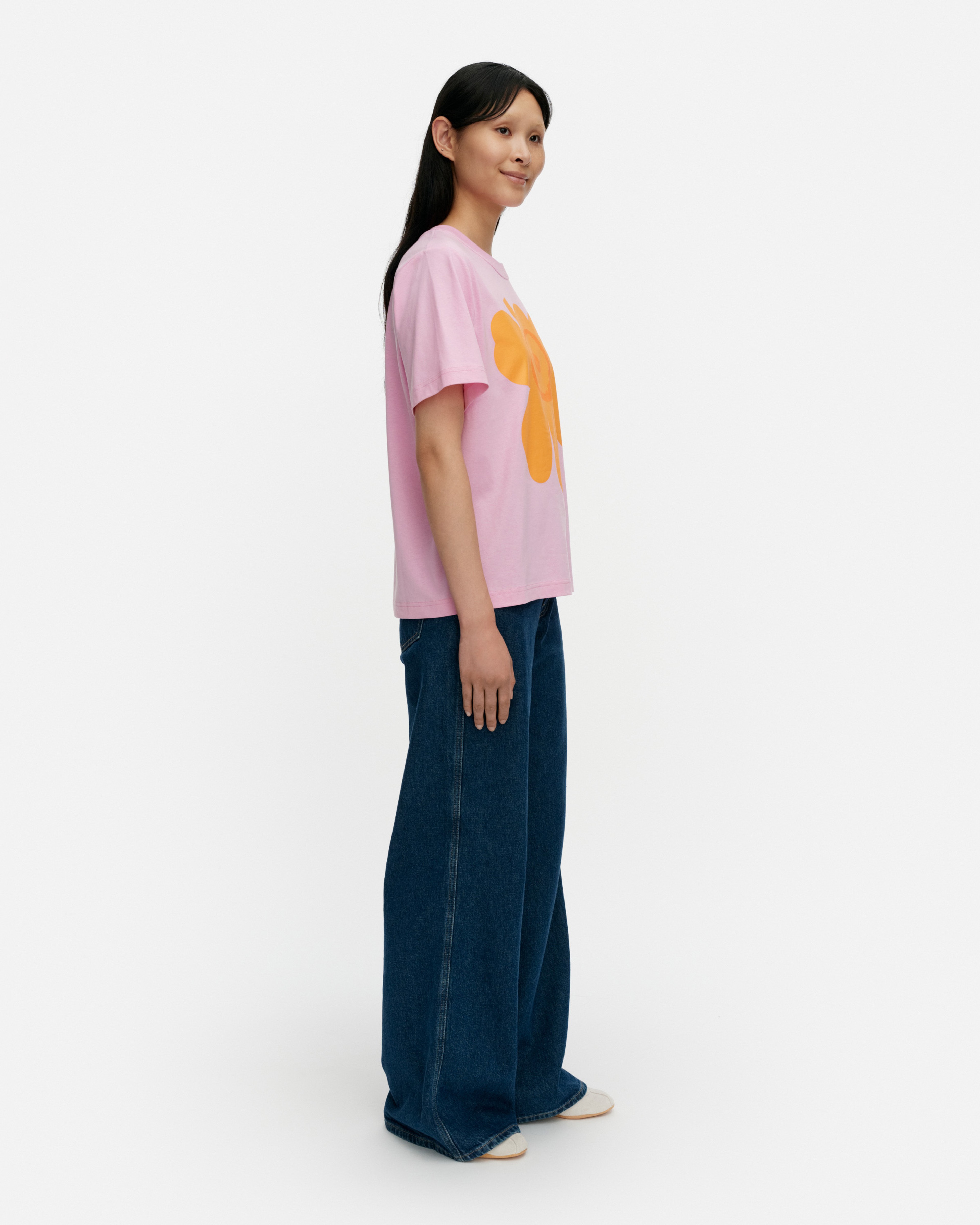 Ae Else Unikko Placementt, Kioski t-shirt, light pink, orange,