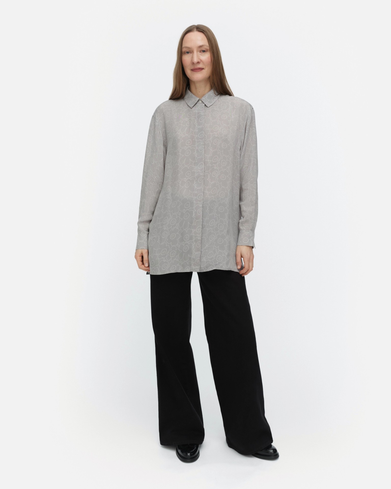 Runsas Piirto Unikko, Cupro shirt, grey, light grey,