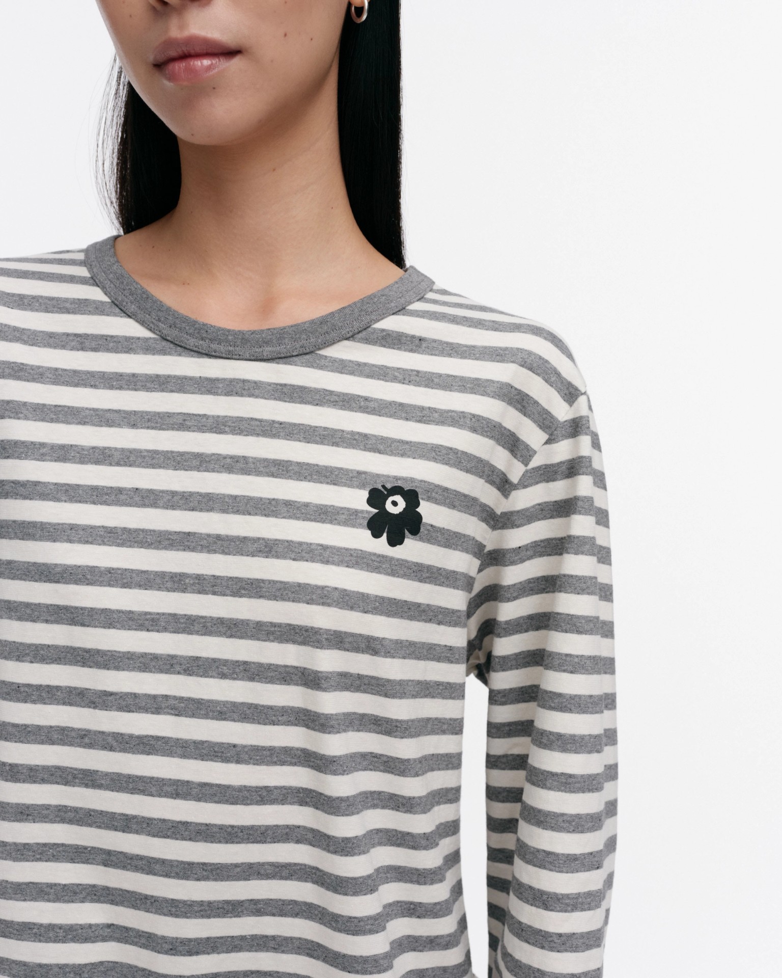 Tasaraita Unisex Unikko, Kioski jersey shirt, grey melange, off white,