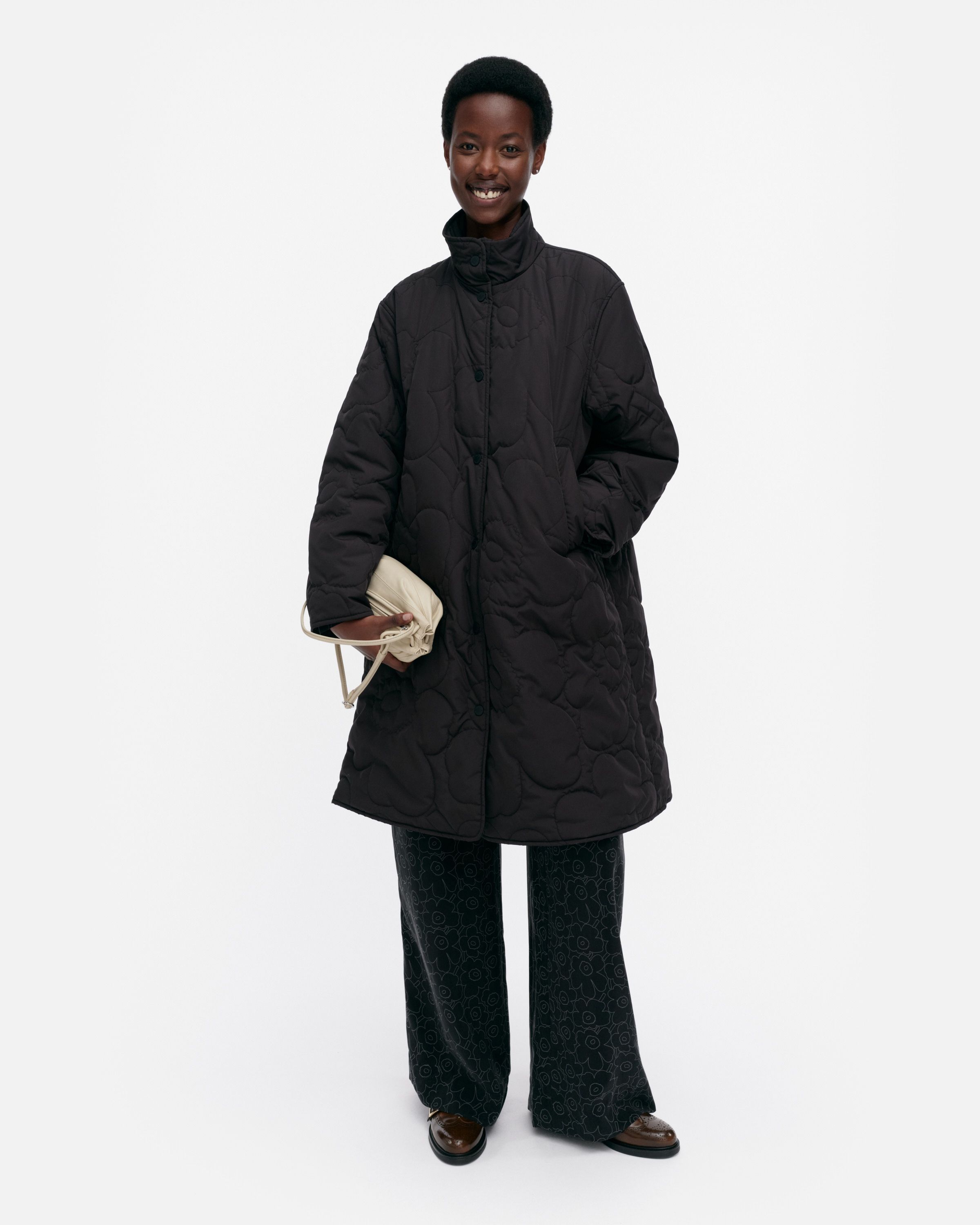 Keramika Piirto Unikko lightweight padded coat black, black