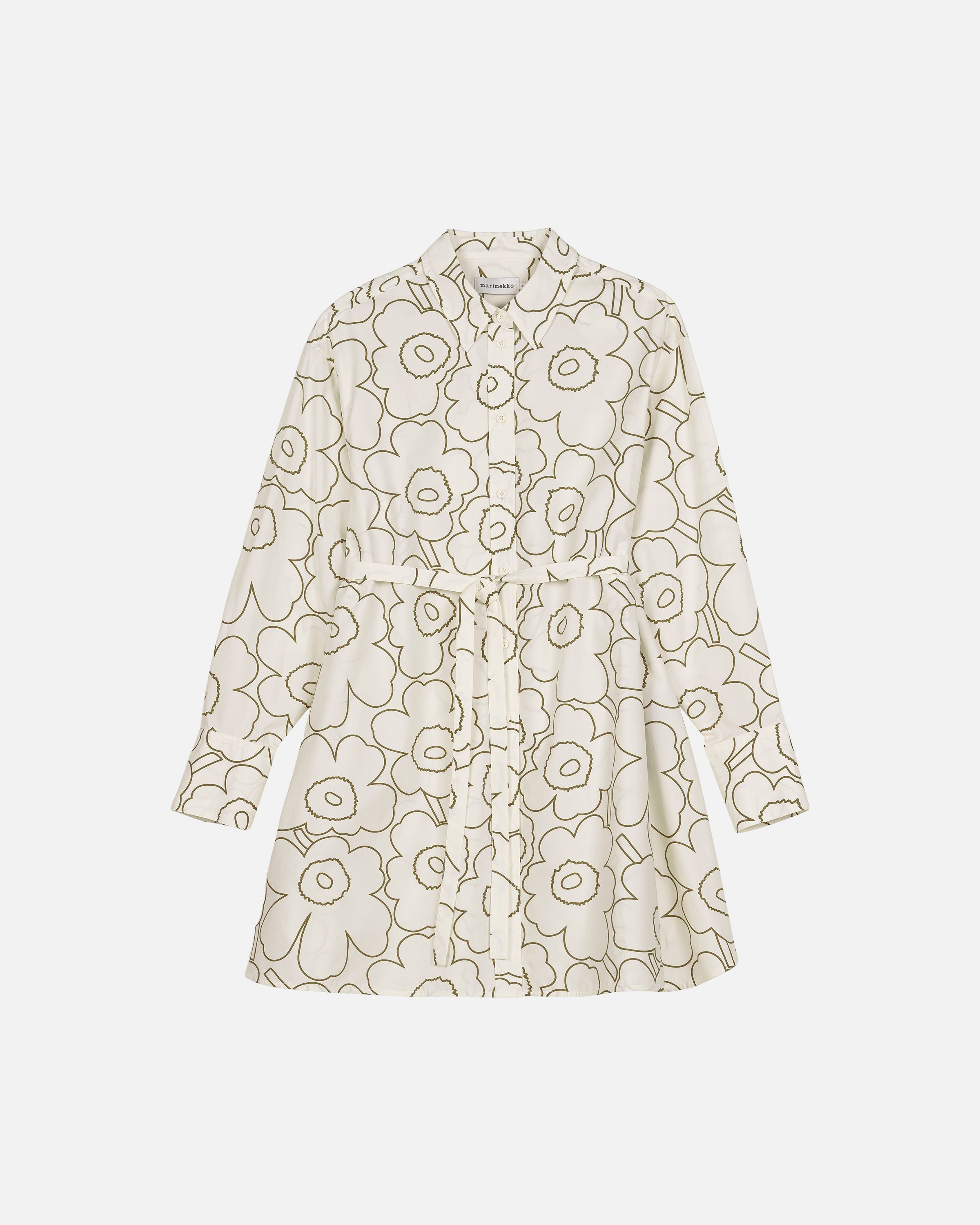 Kuvitelma Piirto Unikko Dress off white, olive green | Marimekko