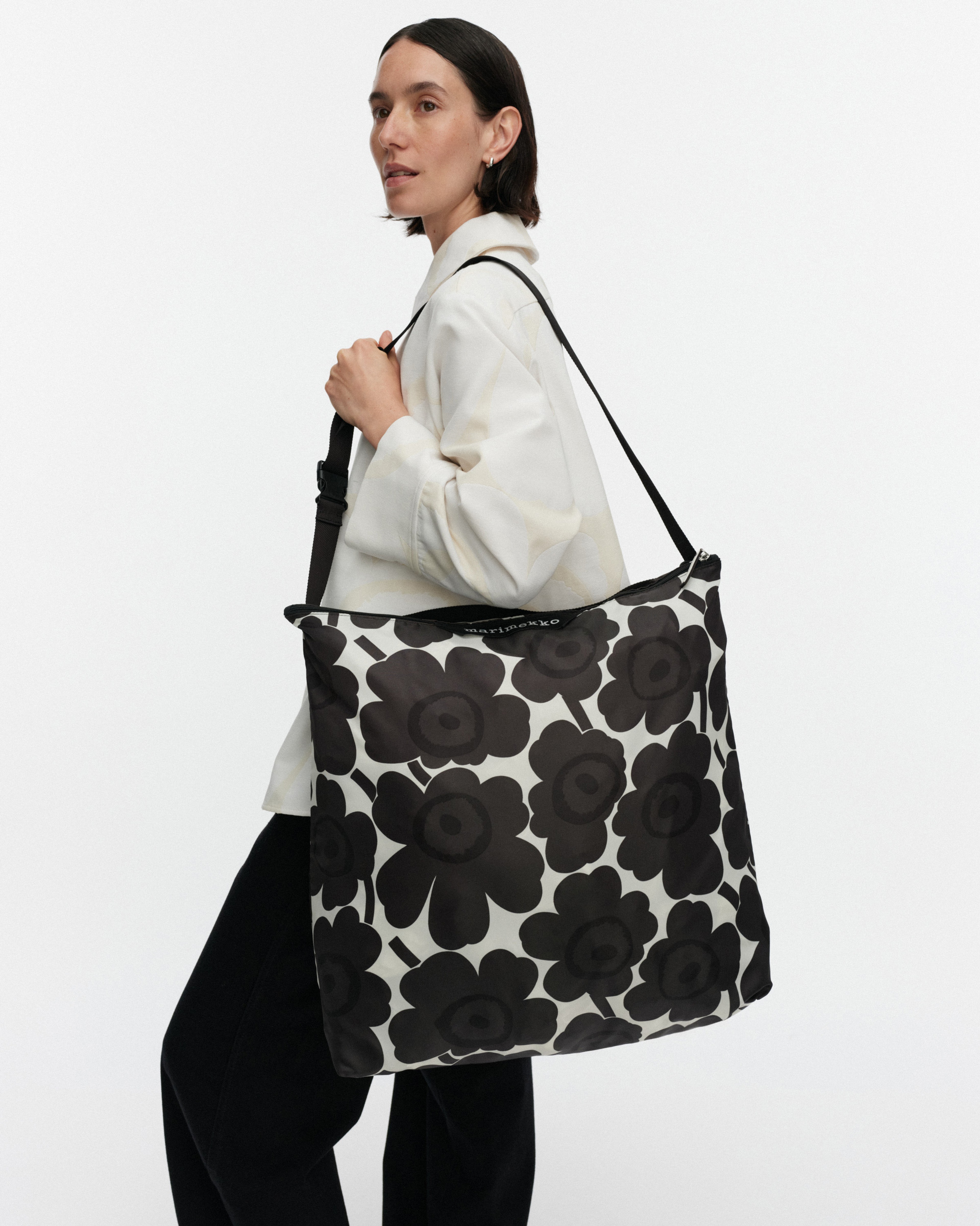 Neat Crossbody Unikko L, Shoulder bag, dark grey, off-white,