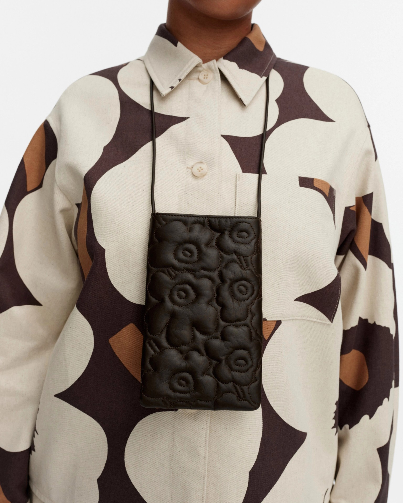 Phone Pocket Unikko, Shoulder bag, dark brown,