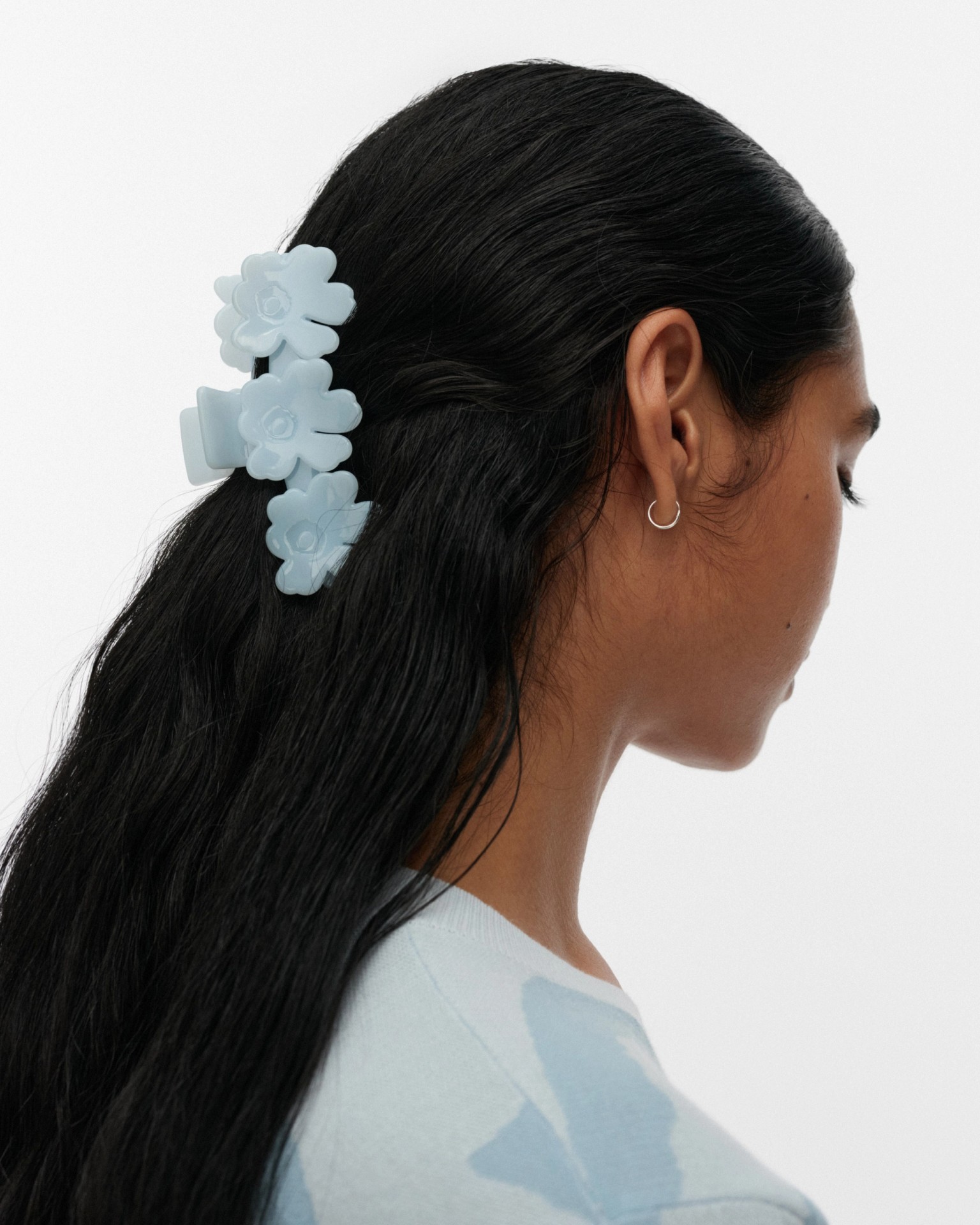 Mini Unikko Hair Clip, light blue,