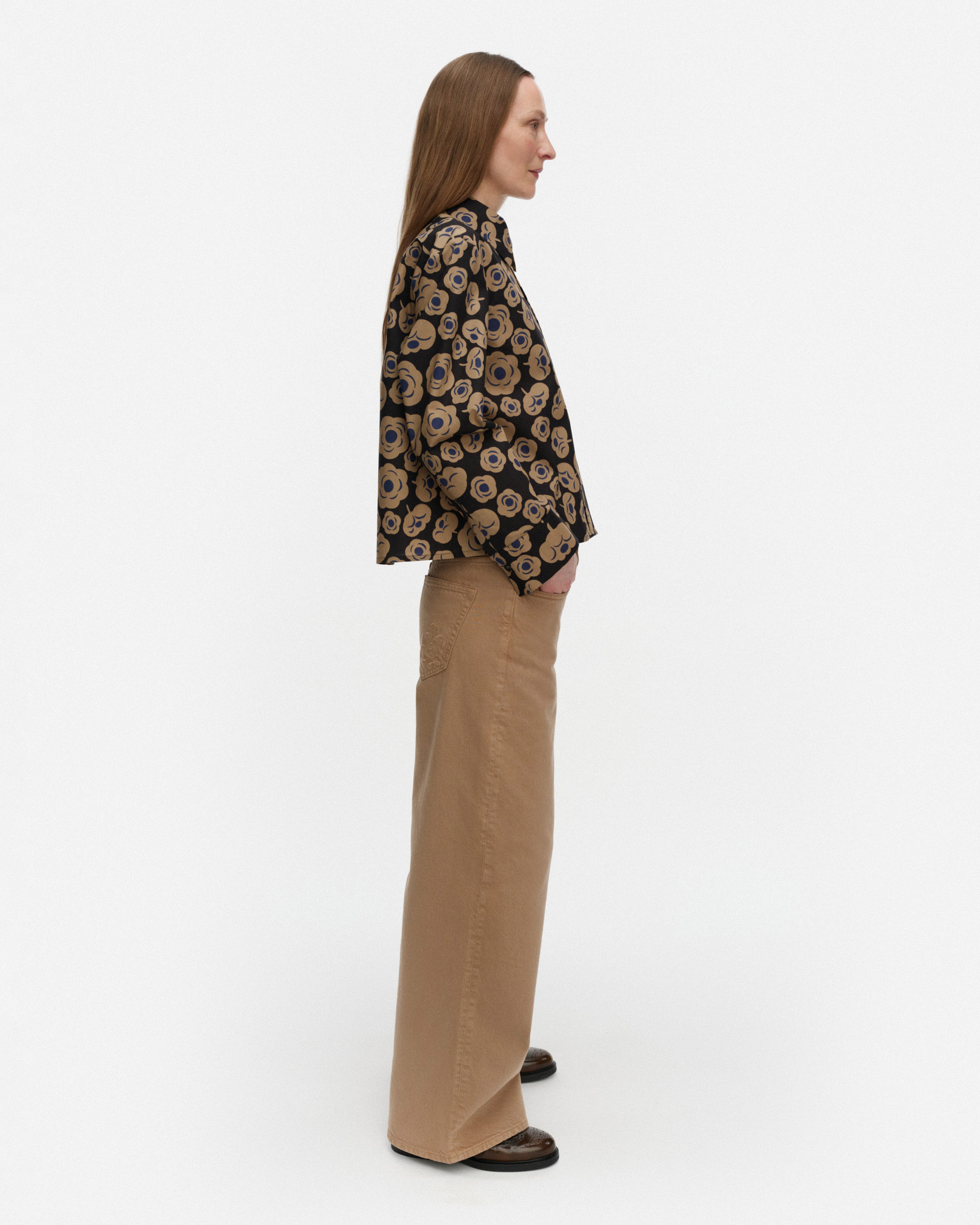 Luotta Tumma, Bluse, Schwarz, Beige, Blau,