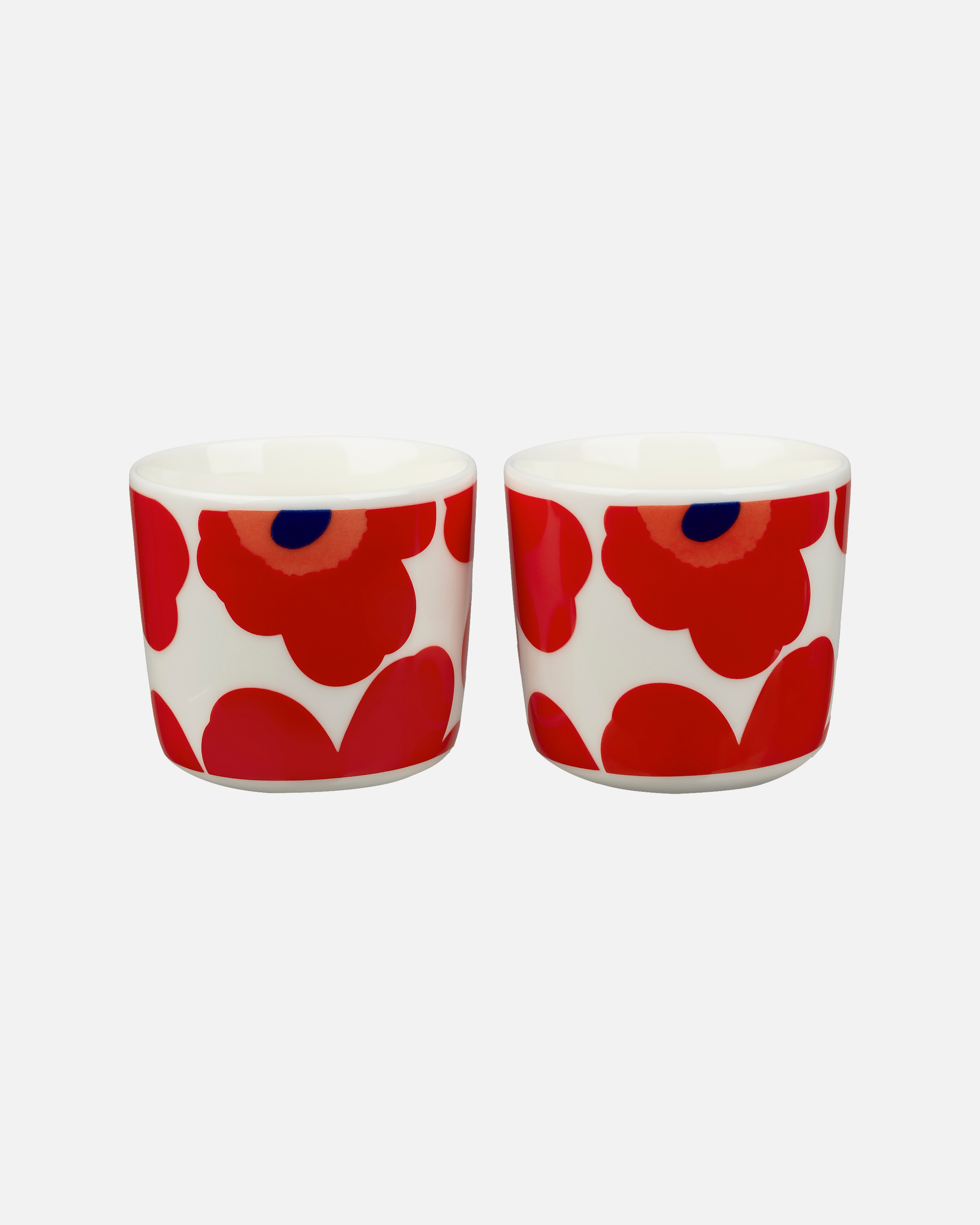 Unikko, Coffee cup set, white,red,blue,