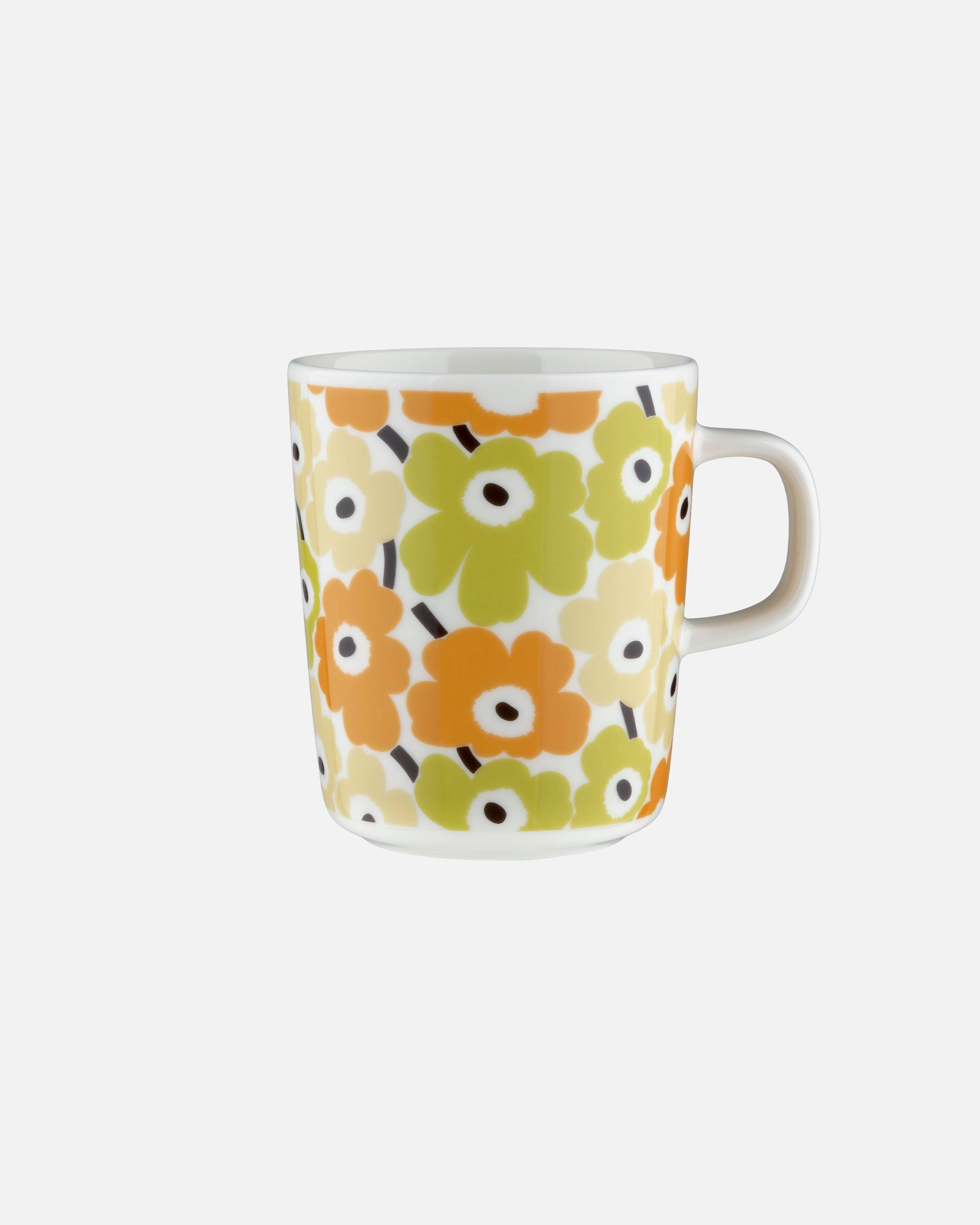 Oiva / Pikkuinen Unikko Mug 2,5 dl white,yellow, green | Marimekko