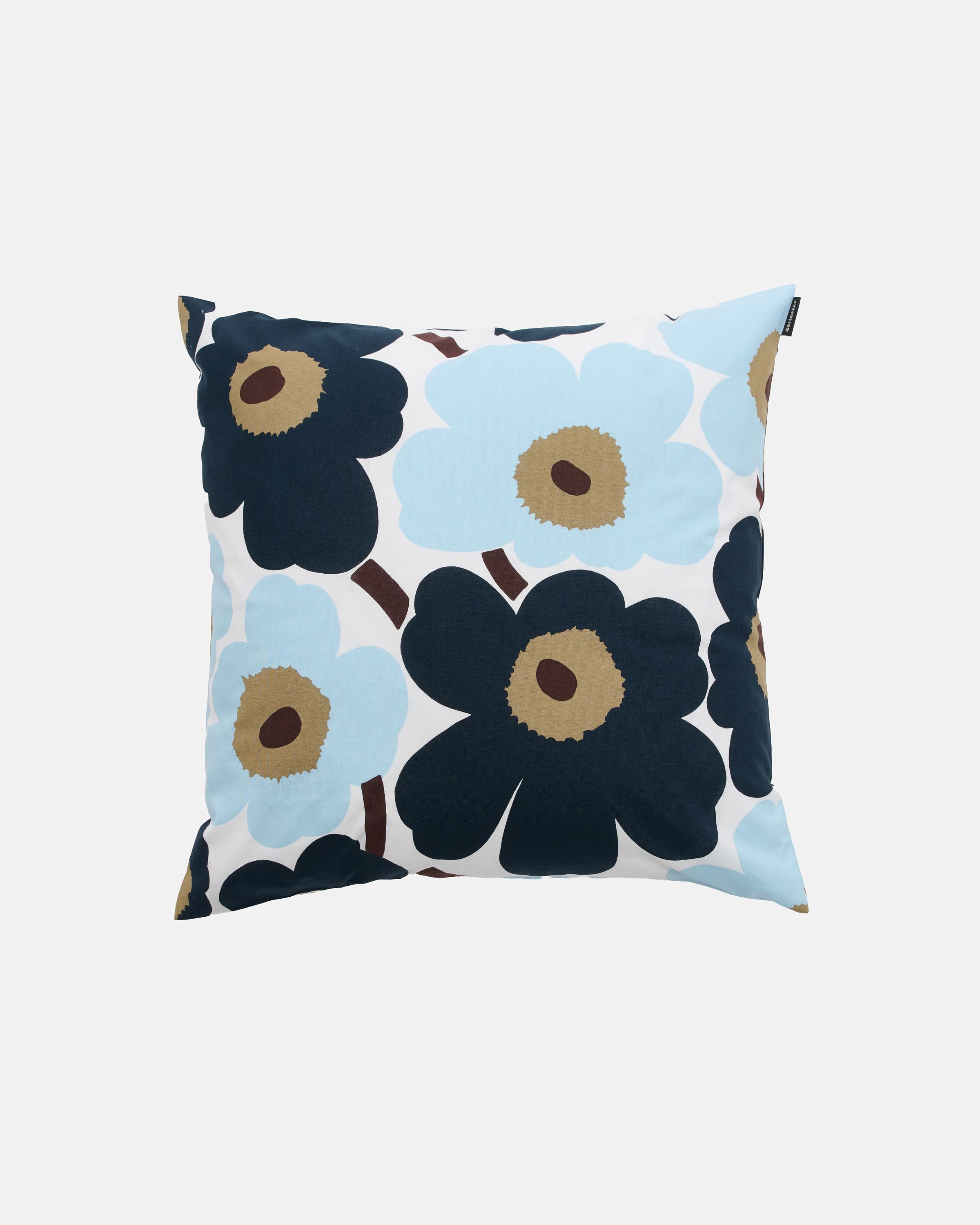 Pieni Unikko Cushion cover 50x50 cm white,blueber.,c.blue,dk.brown