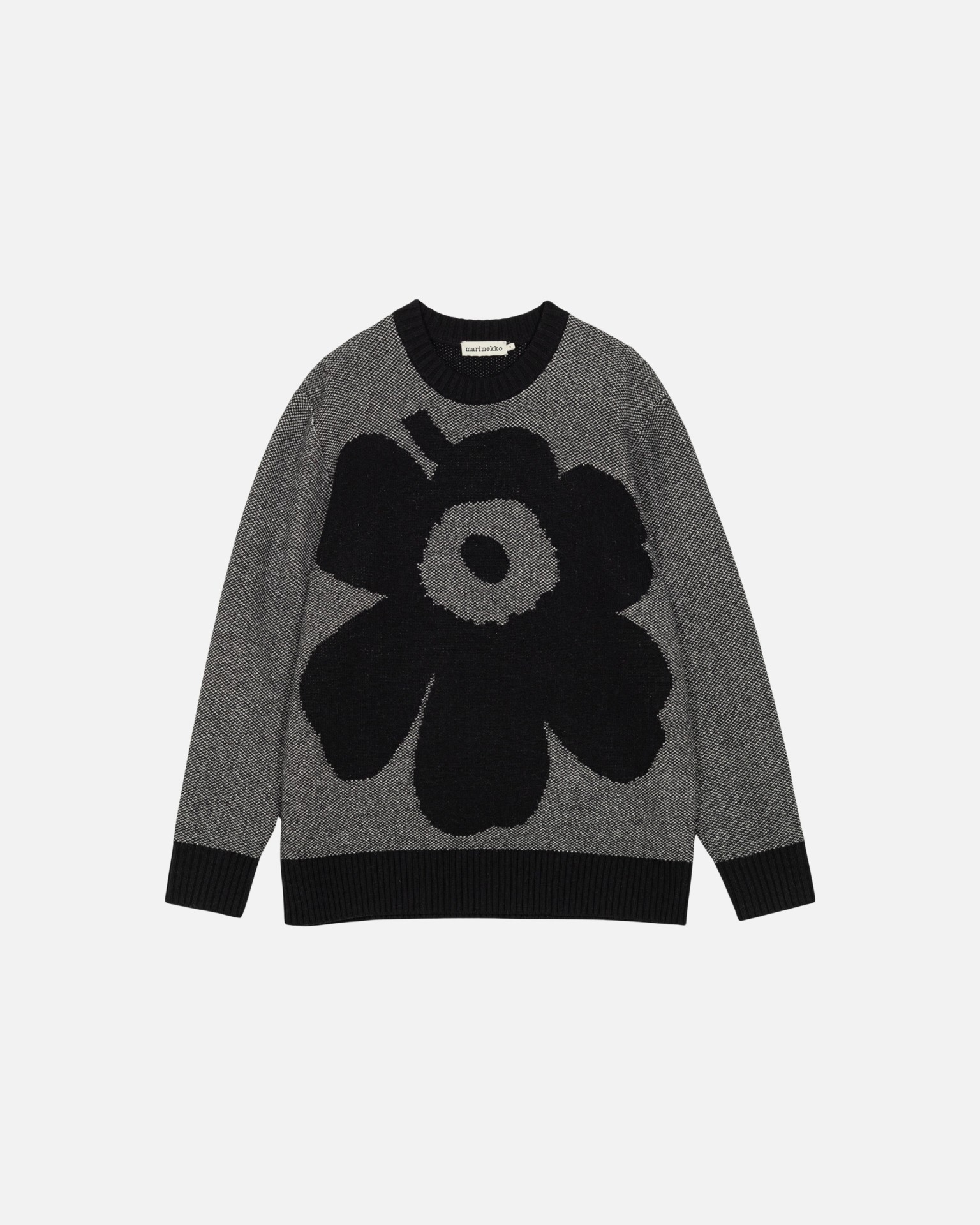 Pehmyt Unikko, Kioski knitted sweater, black, white,