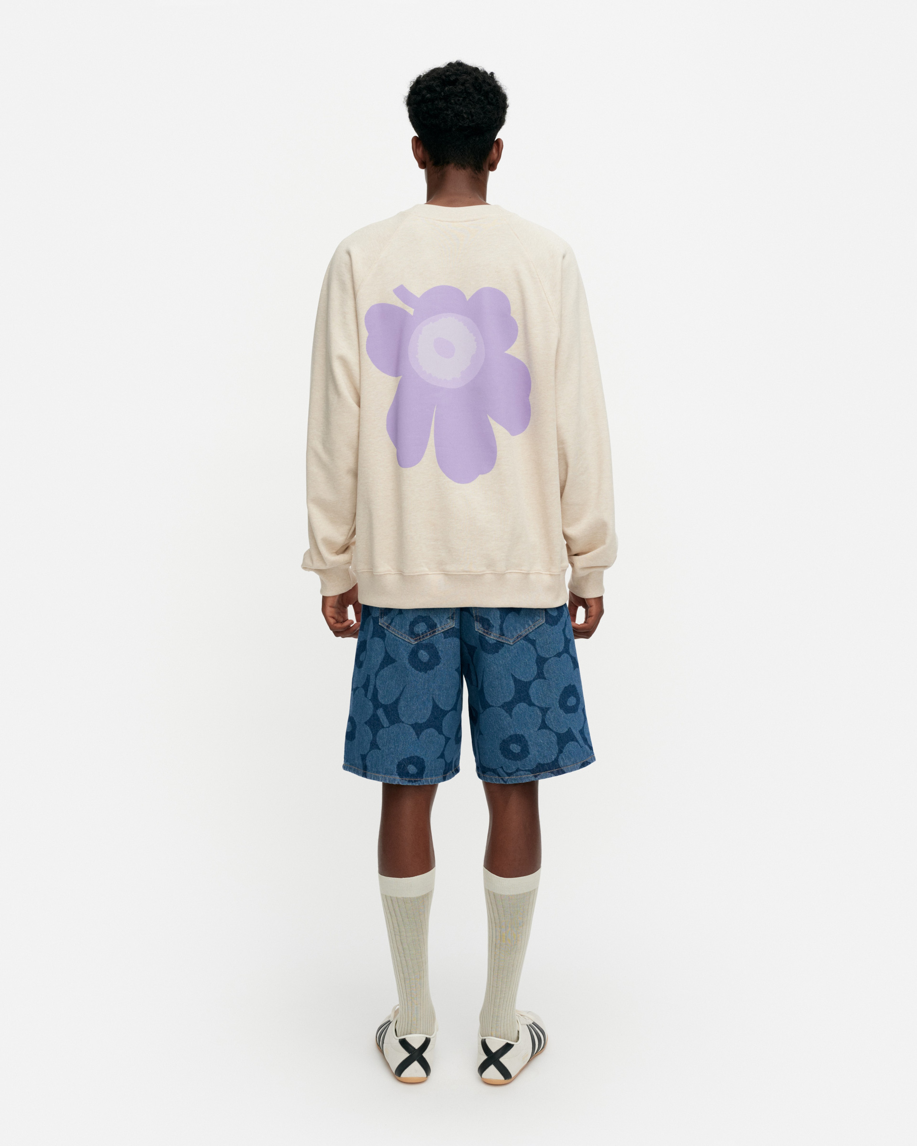 Riemu Unikko Placement, Kioski sweatshirt, beige melange, lilac,