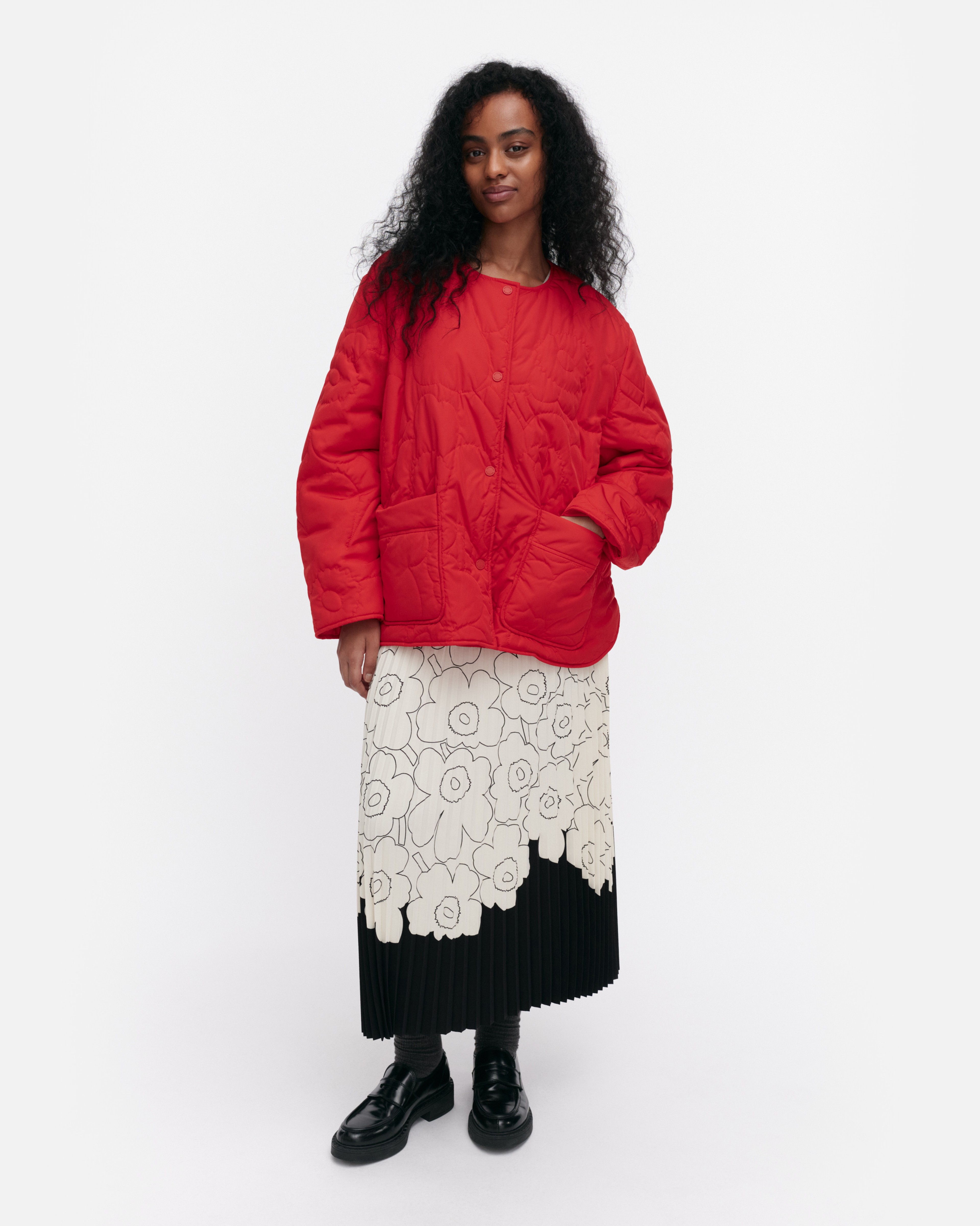 Kapseli Piirto Unikko, Lightweight padded coat, red, red,