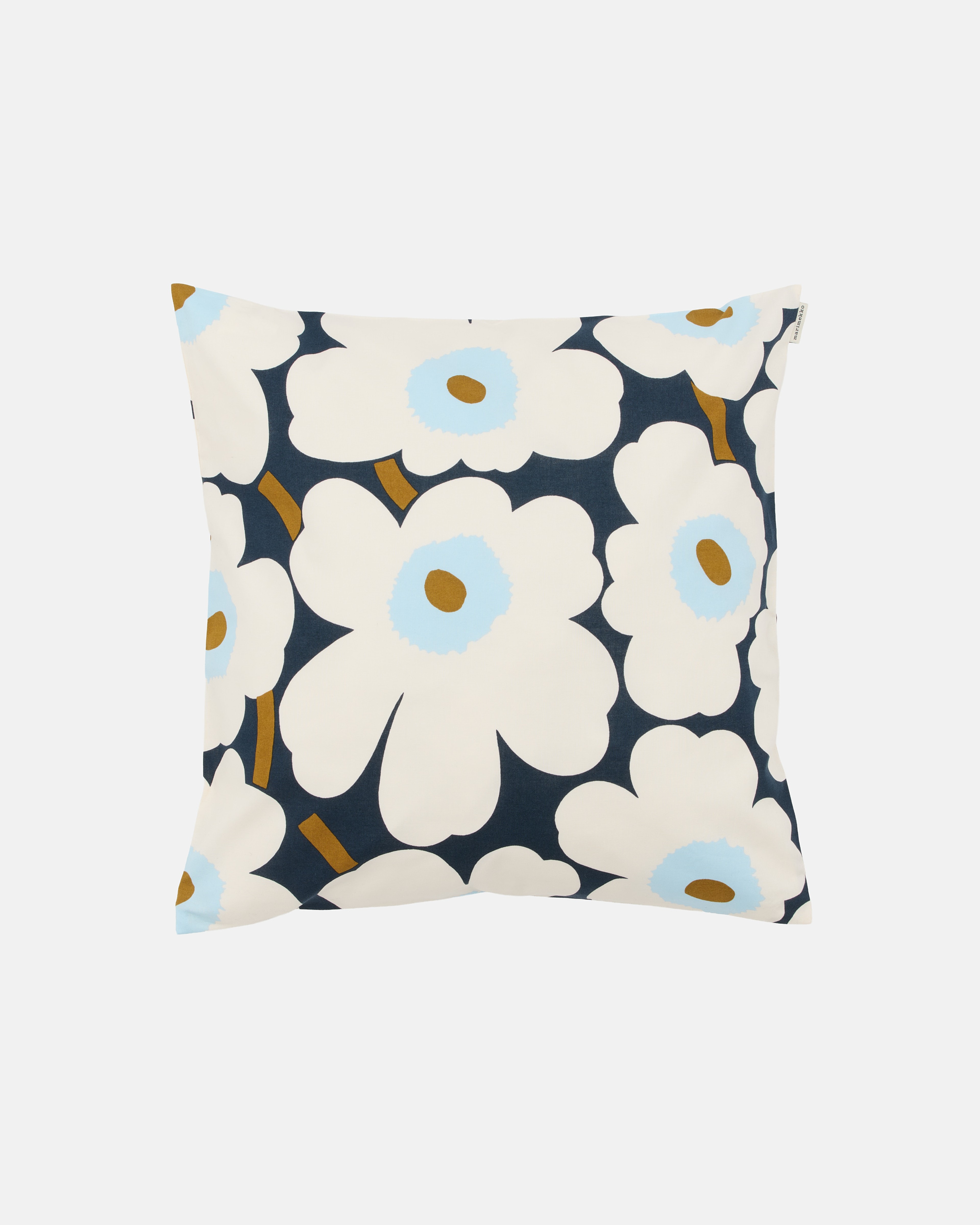 Pieni Unikko, Kissenbezug 50 x 50 cm, Heidelbeere, Weiß, Kühles Blau,