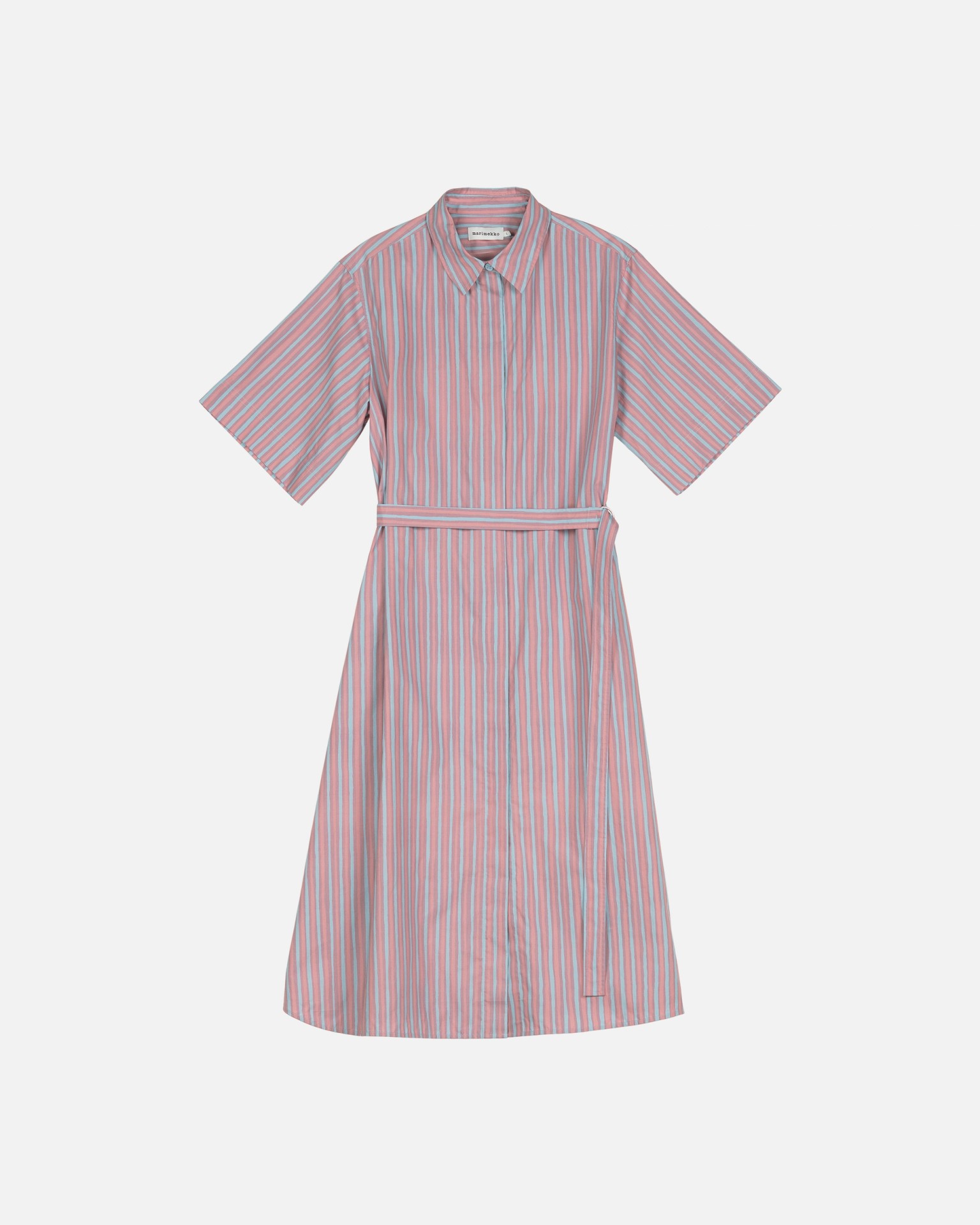 Paperi Piccolo, Cotton shirt dress, light pink, light blue,