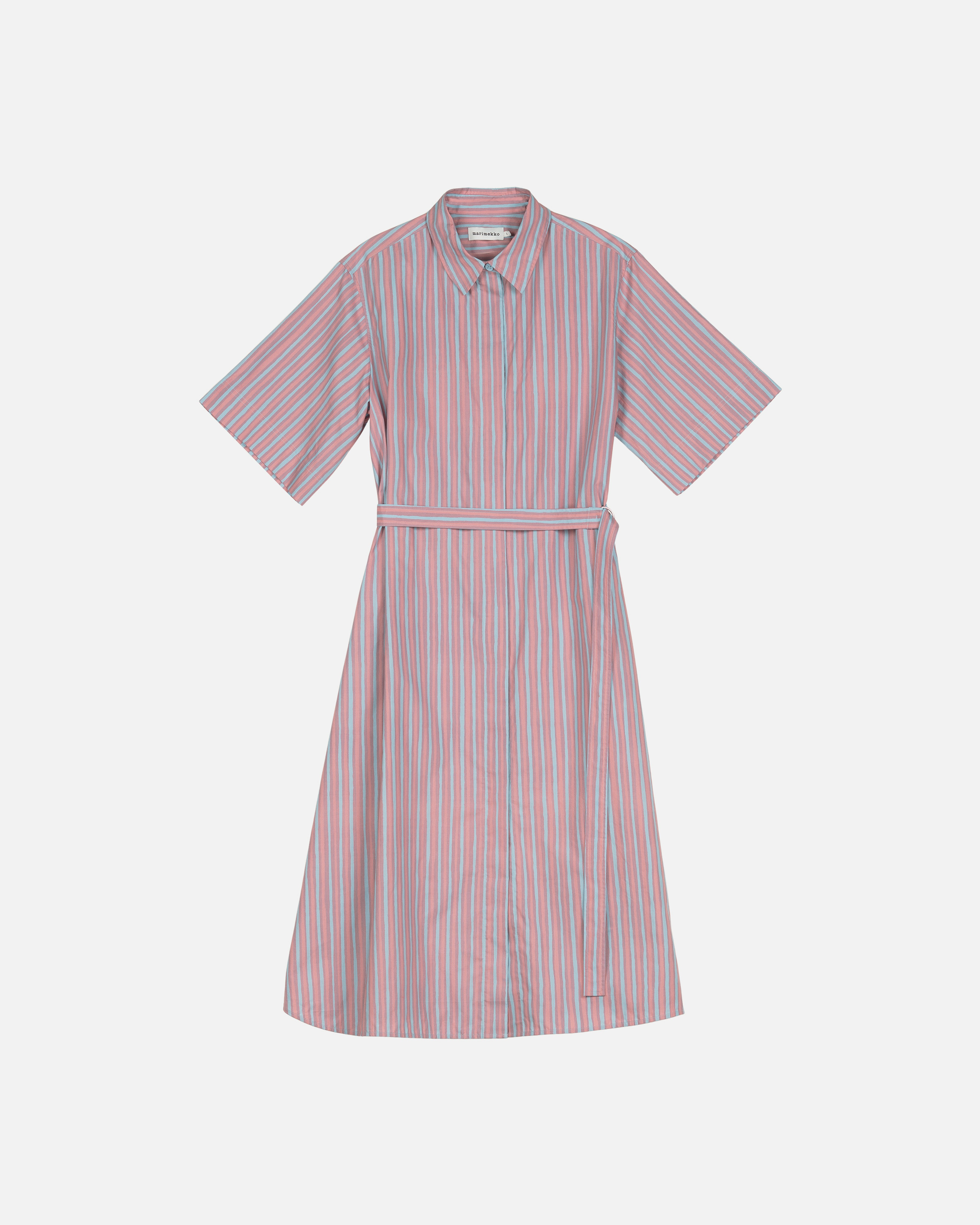 Paperi Piccolo, Cotton shirt dress, light pink, light blue,