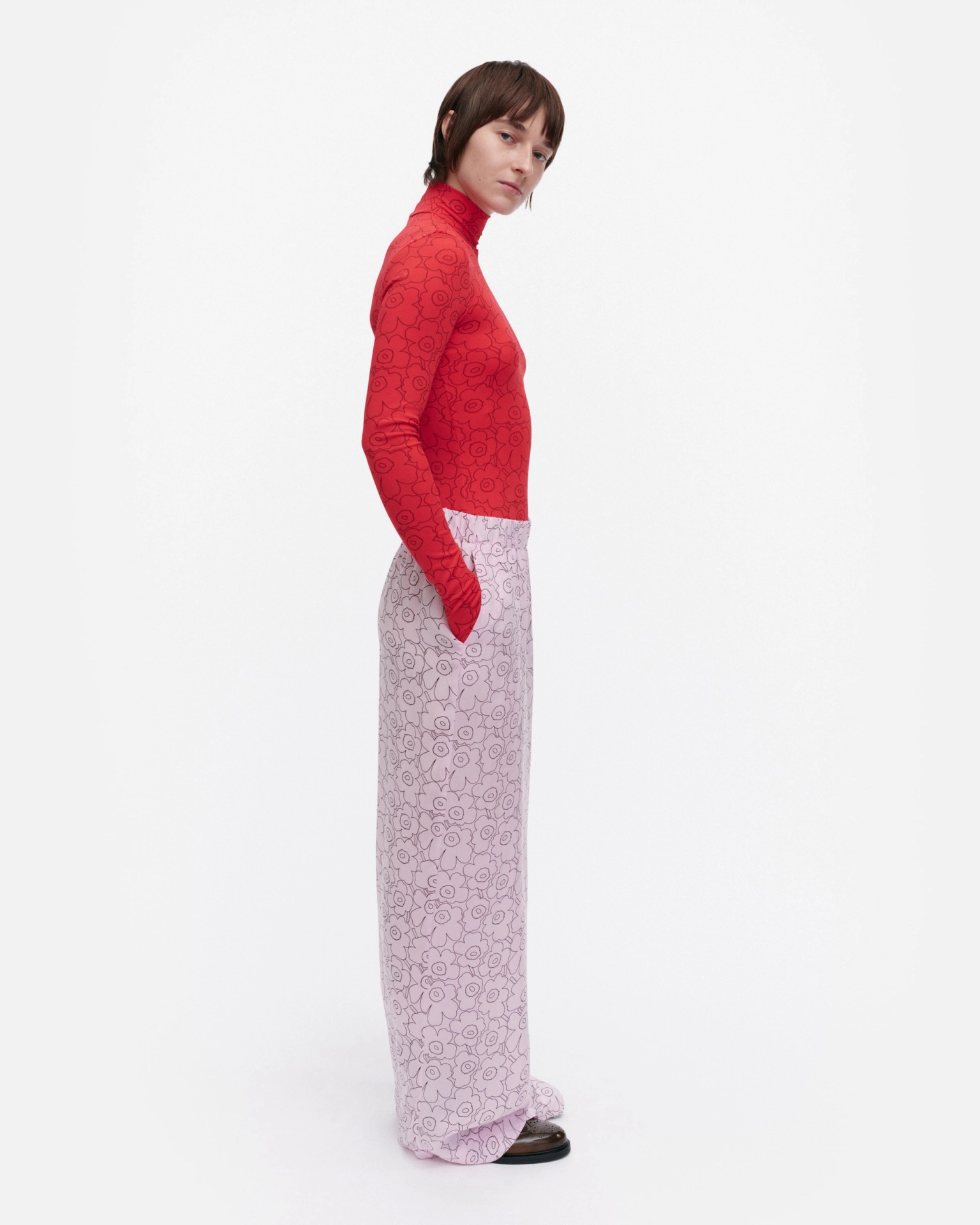 Oanet Piirto Unikko, Trousers, light pink, wine red,