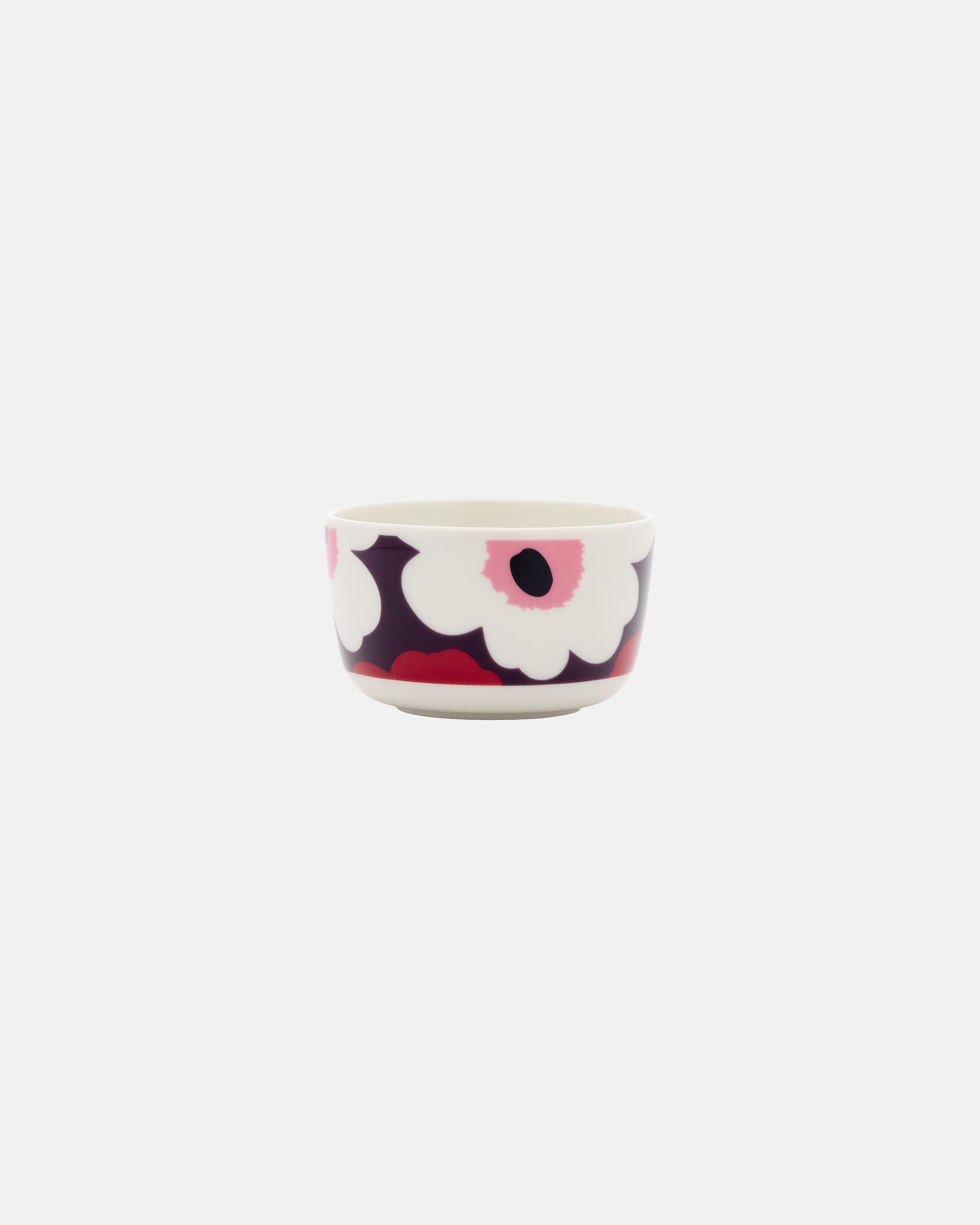 Oiva / Valssi Plate 25 cm white, burgundy, pink | Marimekko