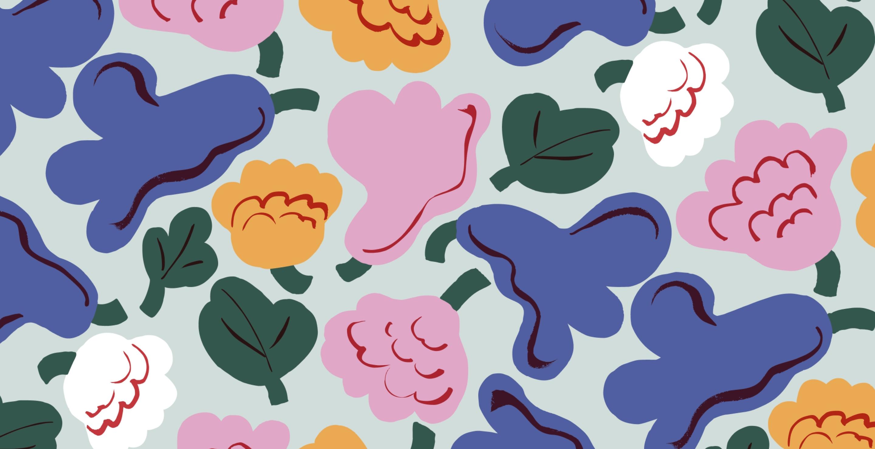 Kukasta kukkaan print.