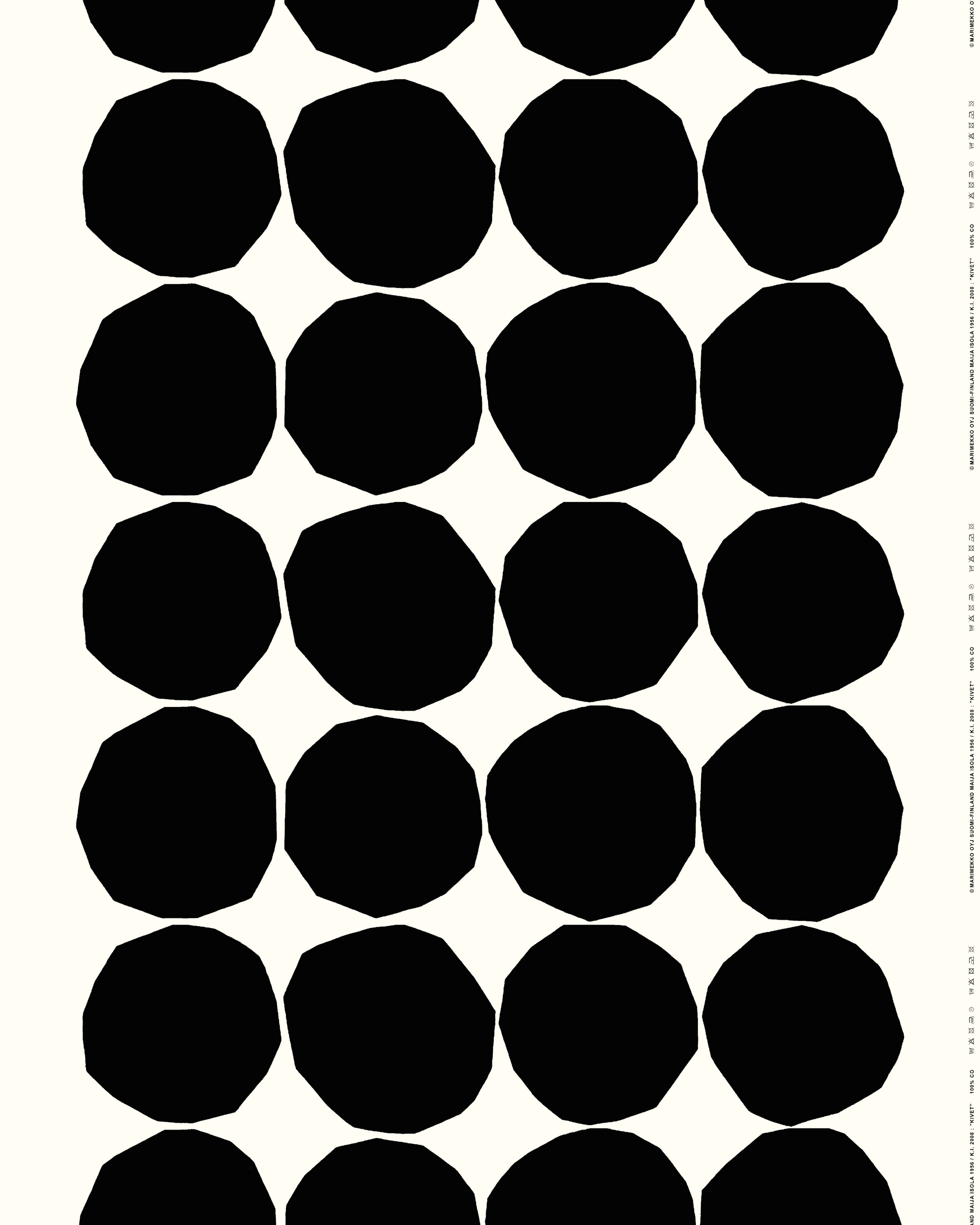 Kivet, Puuvillakangas, valkoinen,musta,