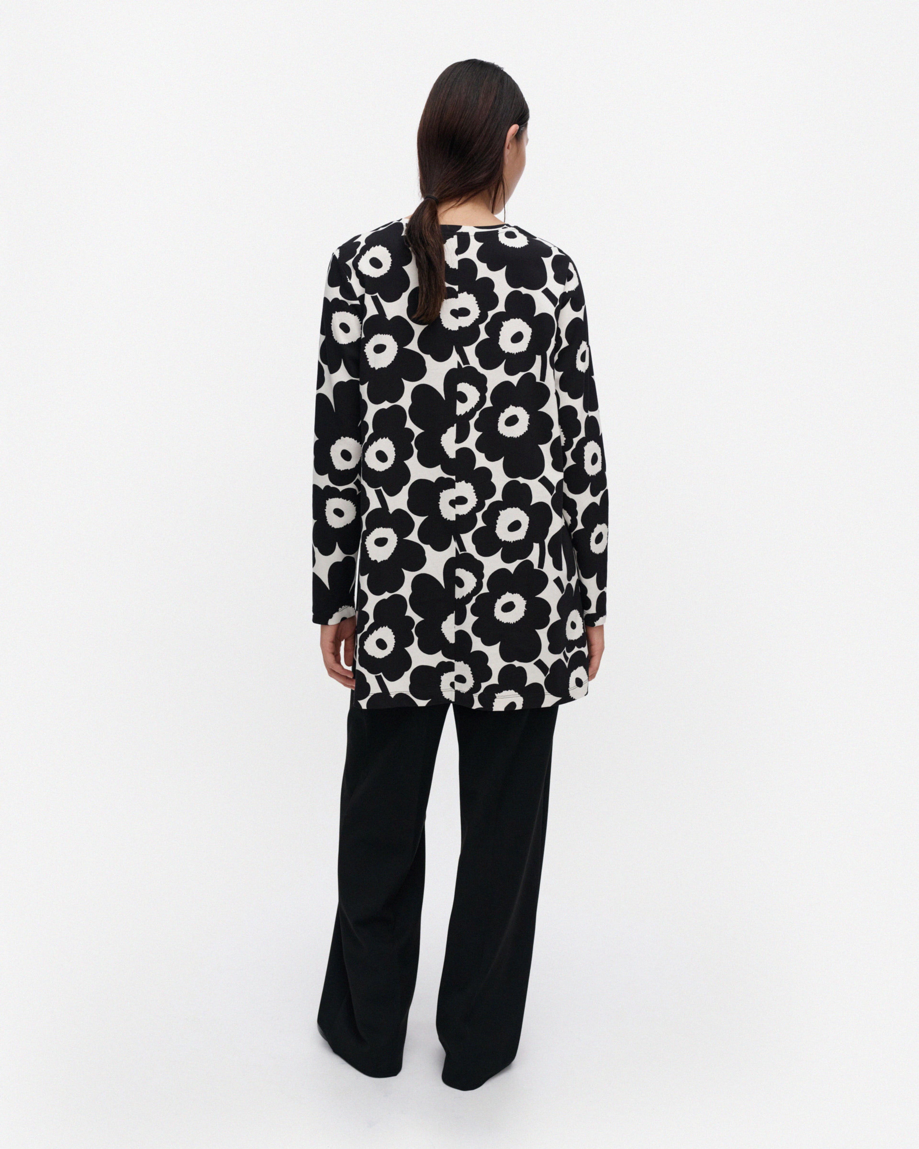 Kevät Unikko, Jersey tunic, black, off white,