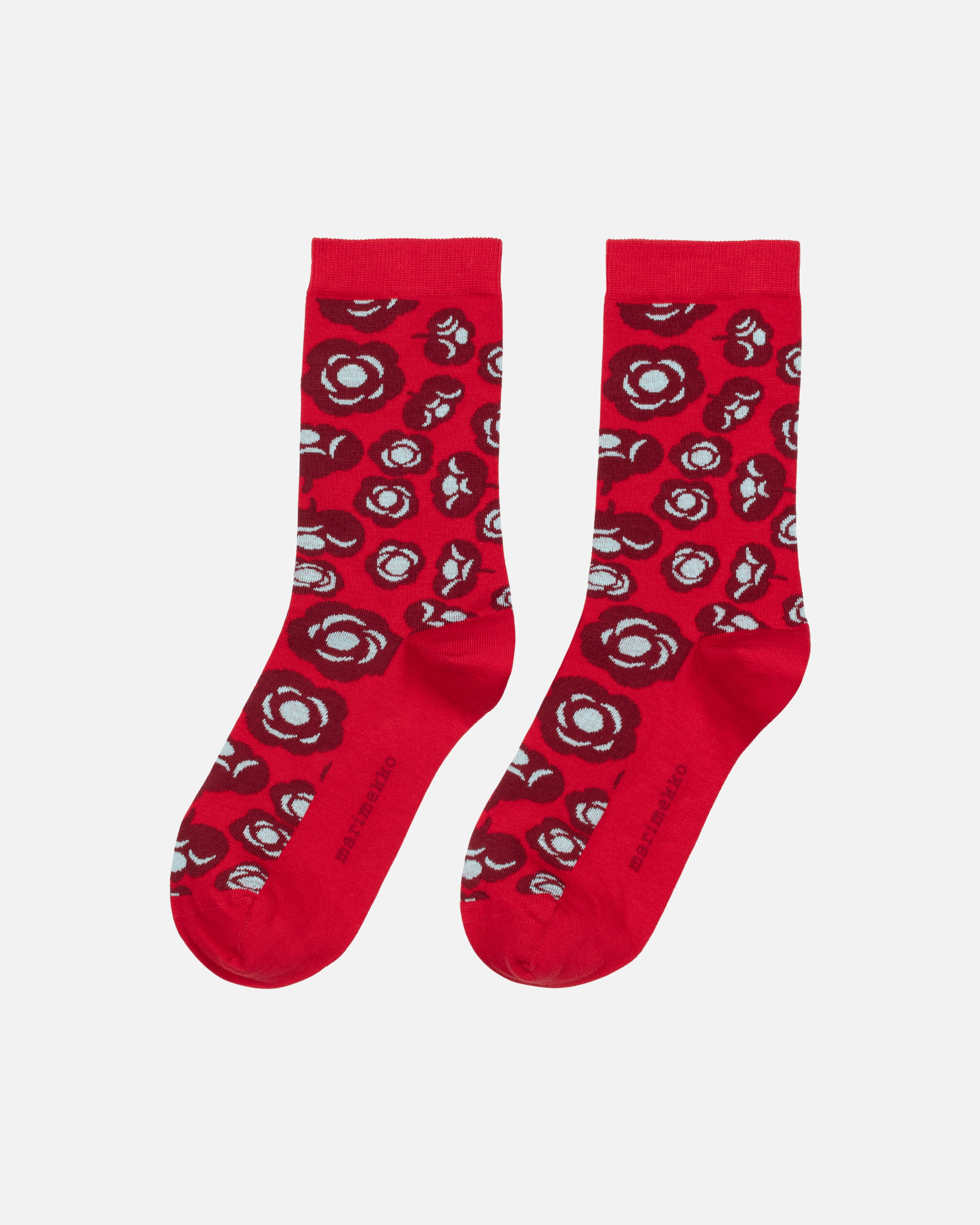 Linjaus Tumma, Socks, red, dark red, mint,