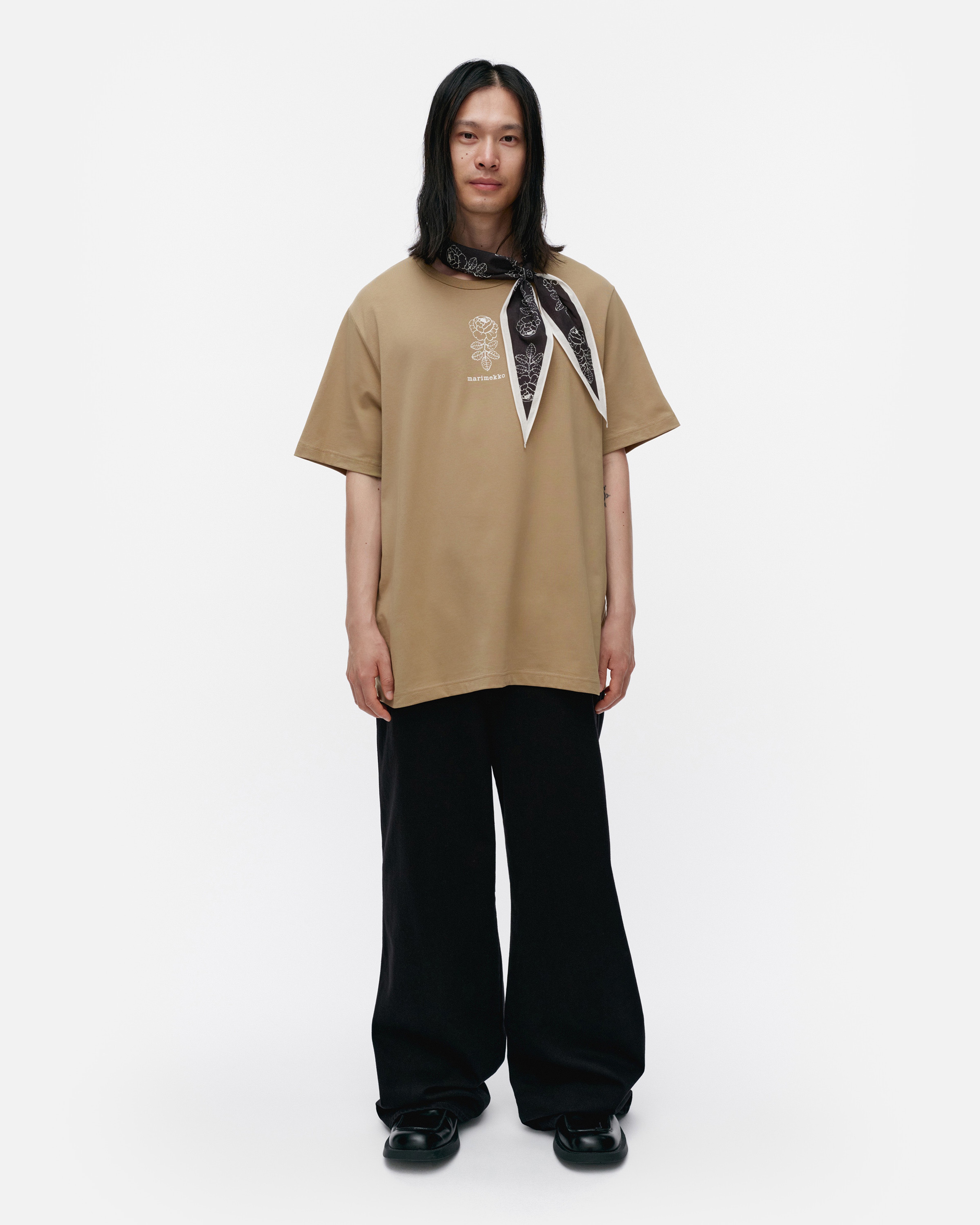 Vihne Vihkiruusu Placement, Kioski t-shirt, brown, off white,