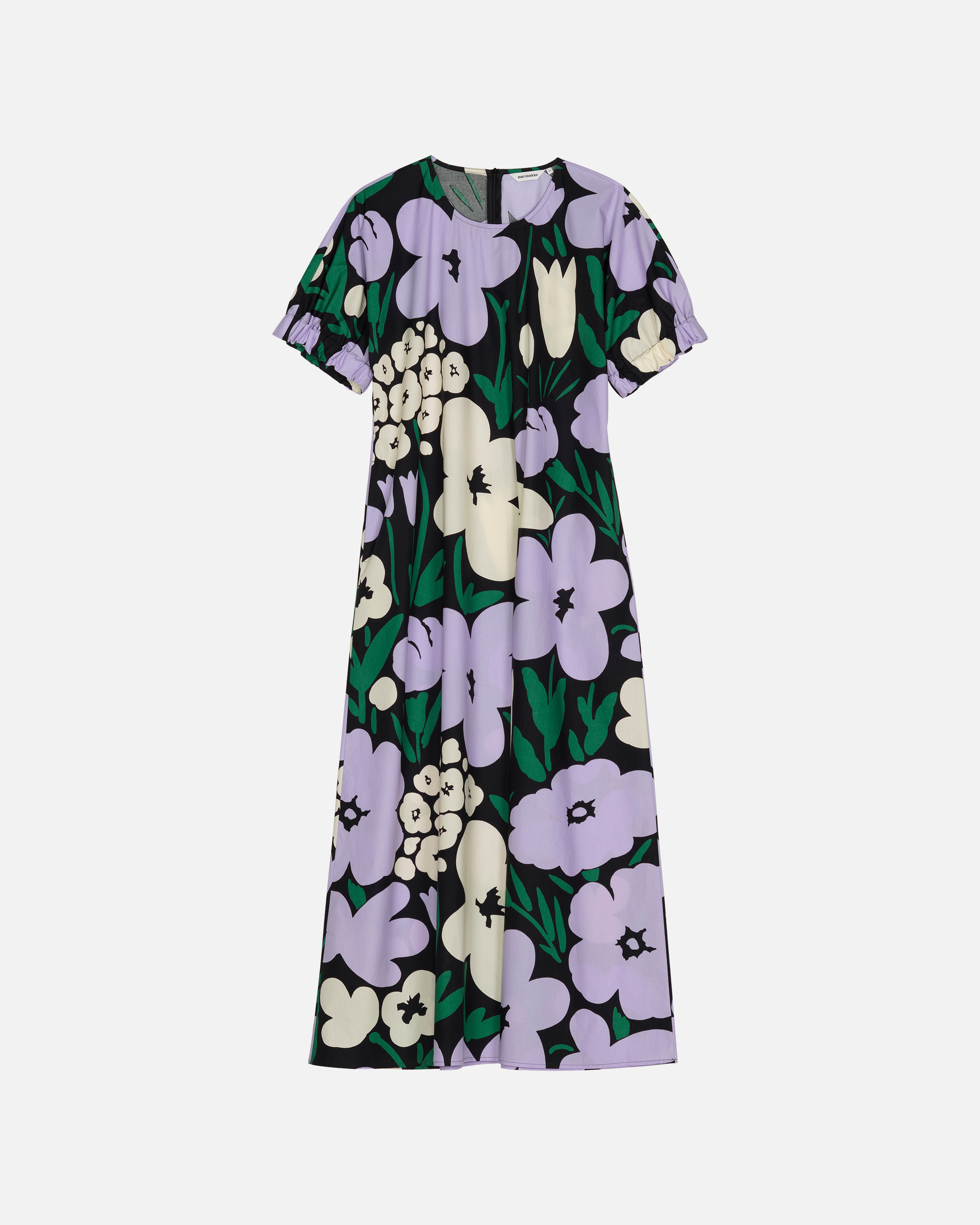 Veroinen Talkoot, Dress, black, lilac, green,off-white,
