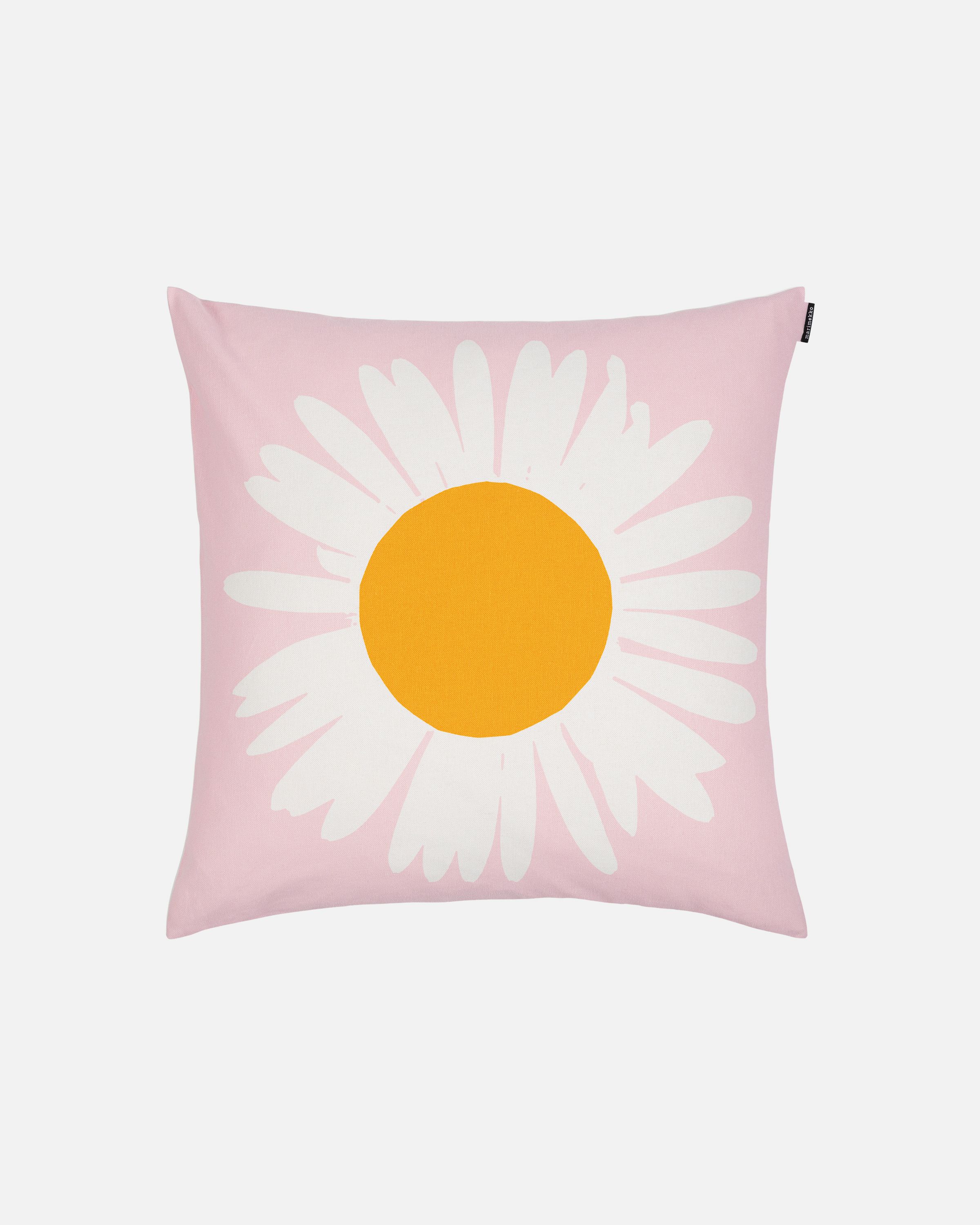 Auringonkukka Cushion cover 50x50 cm pink, orange, white | Marimekko