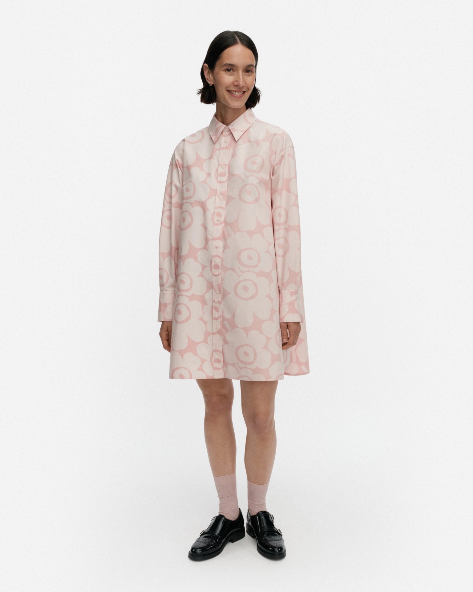 Kuvitelma Unikko, Cotton shirt dress, light pink, light pink,