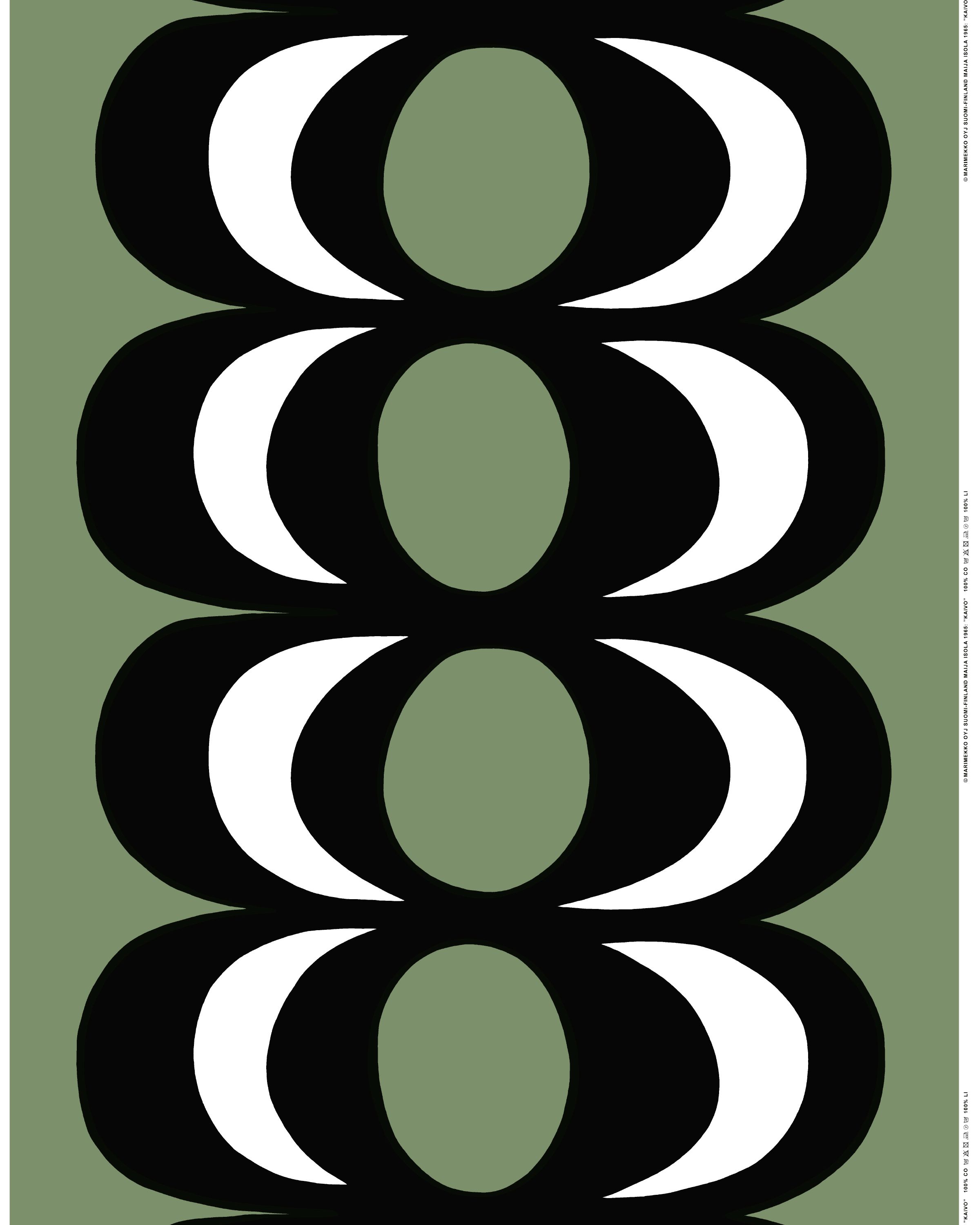 【marimekko】KAIVO生地 Kaivo Cotton fabric green, black, white | Marimekko