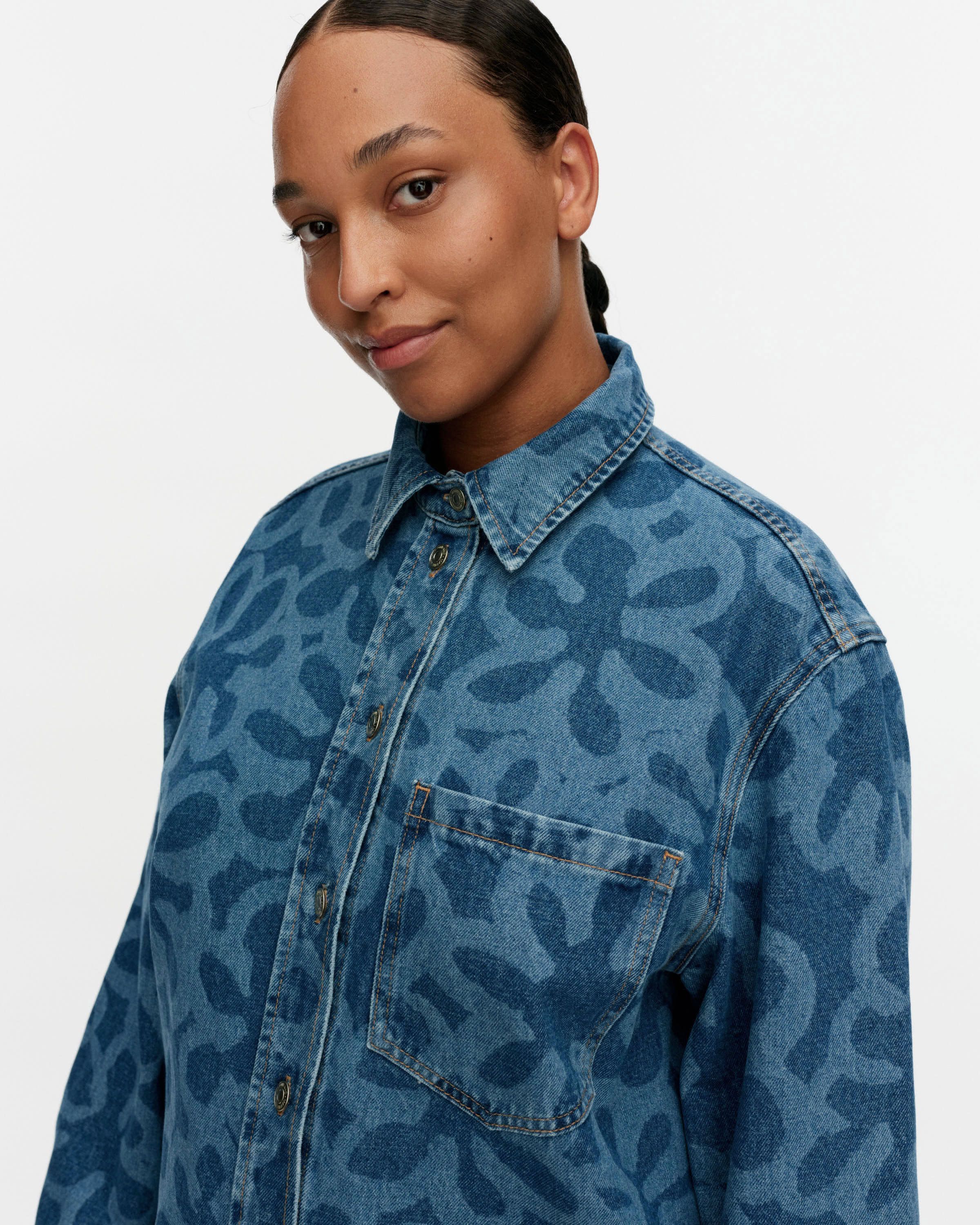 Maridenim Vaihe Kukka Shirt used indigo | Marimekko