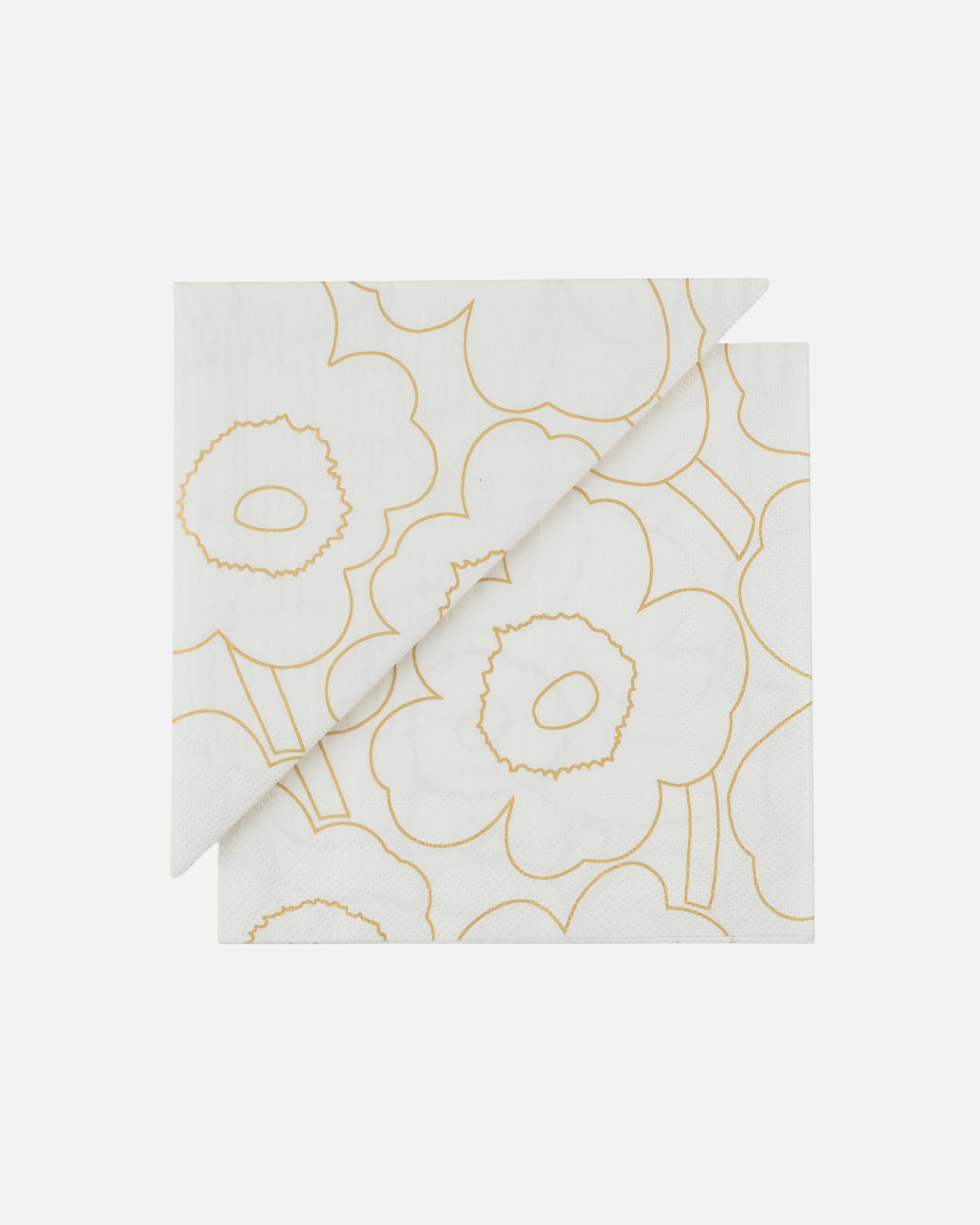 Piirto Unikko, Paper napkin 33x33 cm, off white,gold,