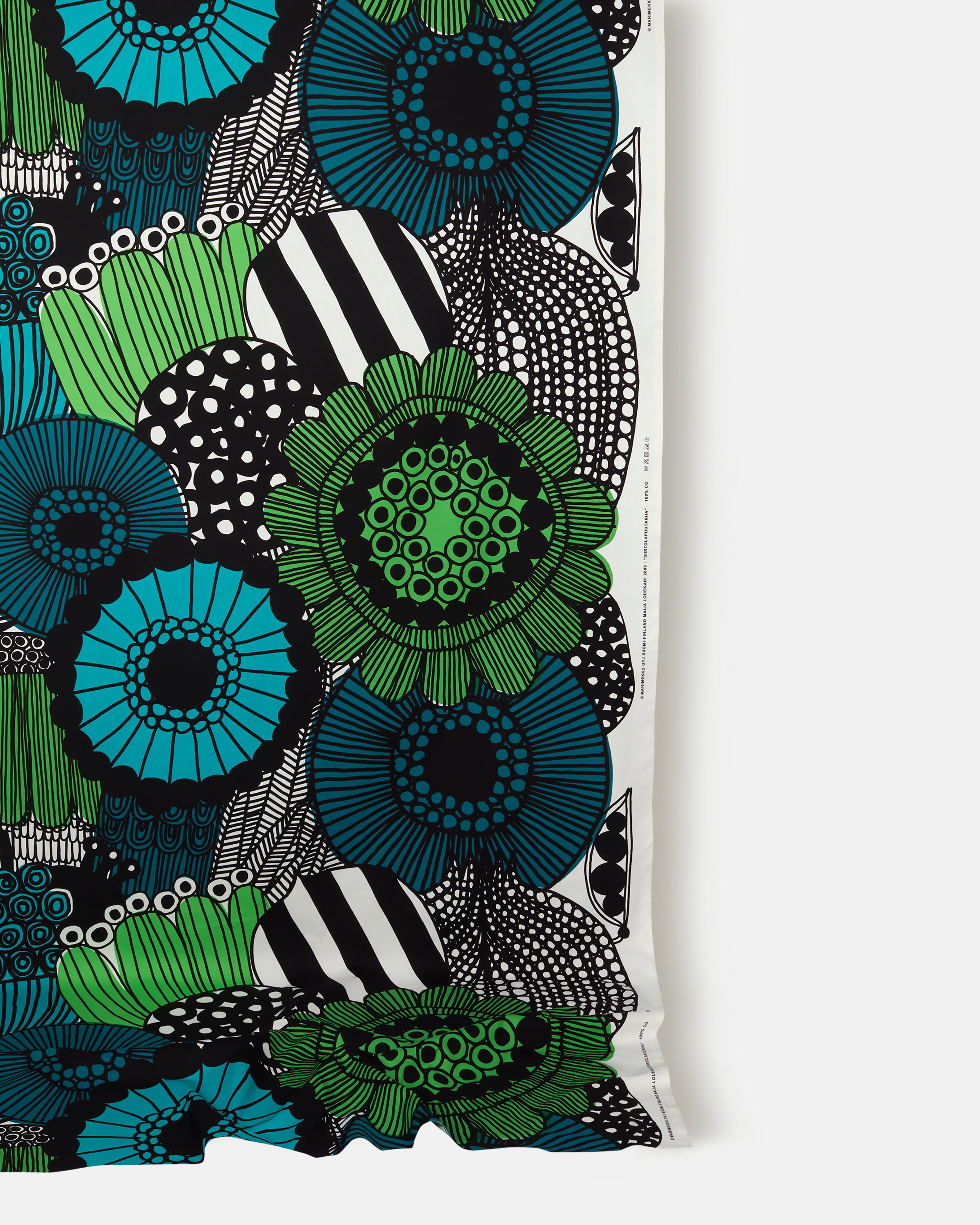Siirtolapuutarha, Cotton fabric, white, green, black,