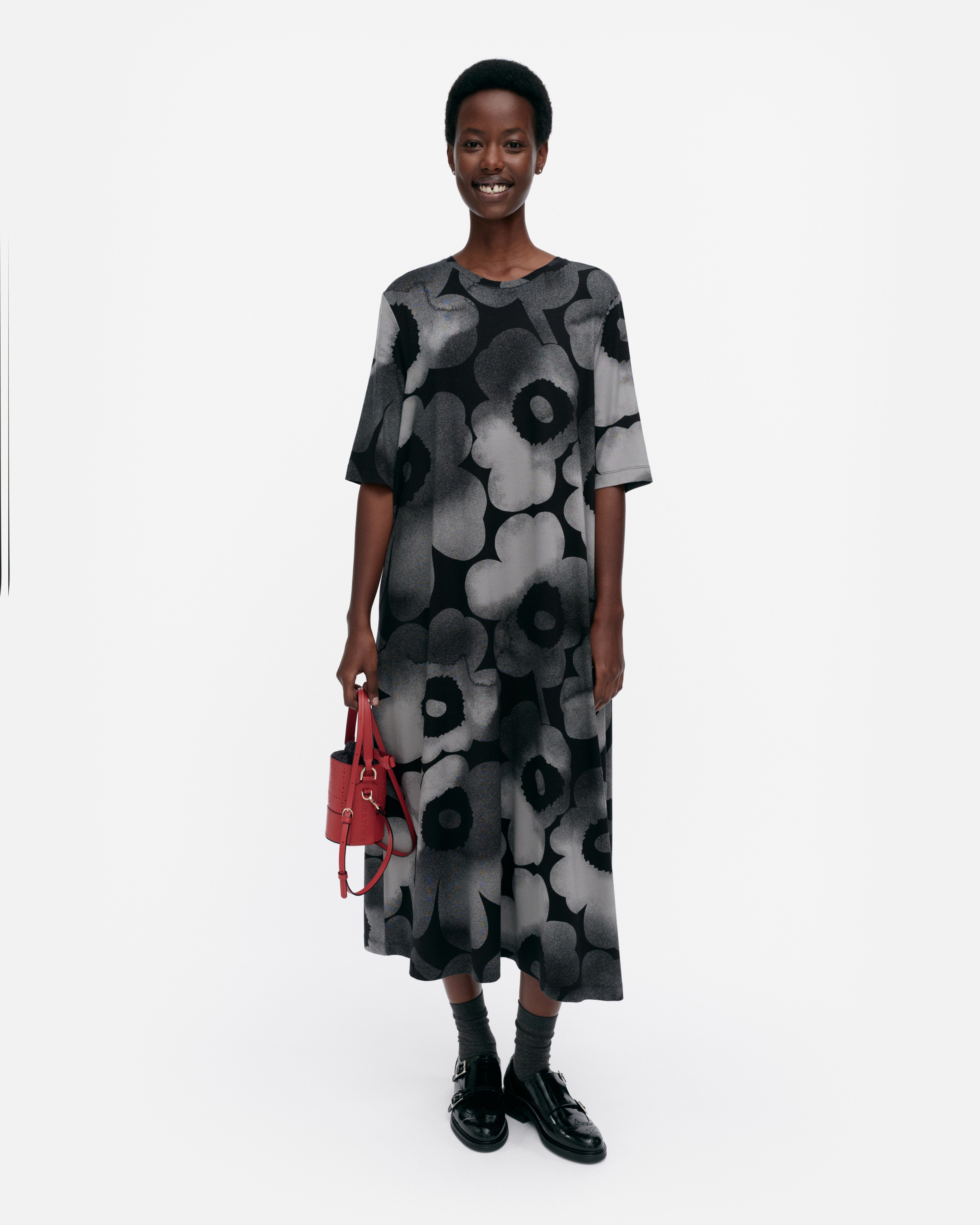 Rento Akvarelli Unikko, Dress, dark grey, black,