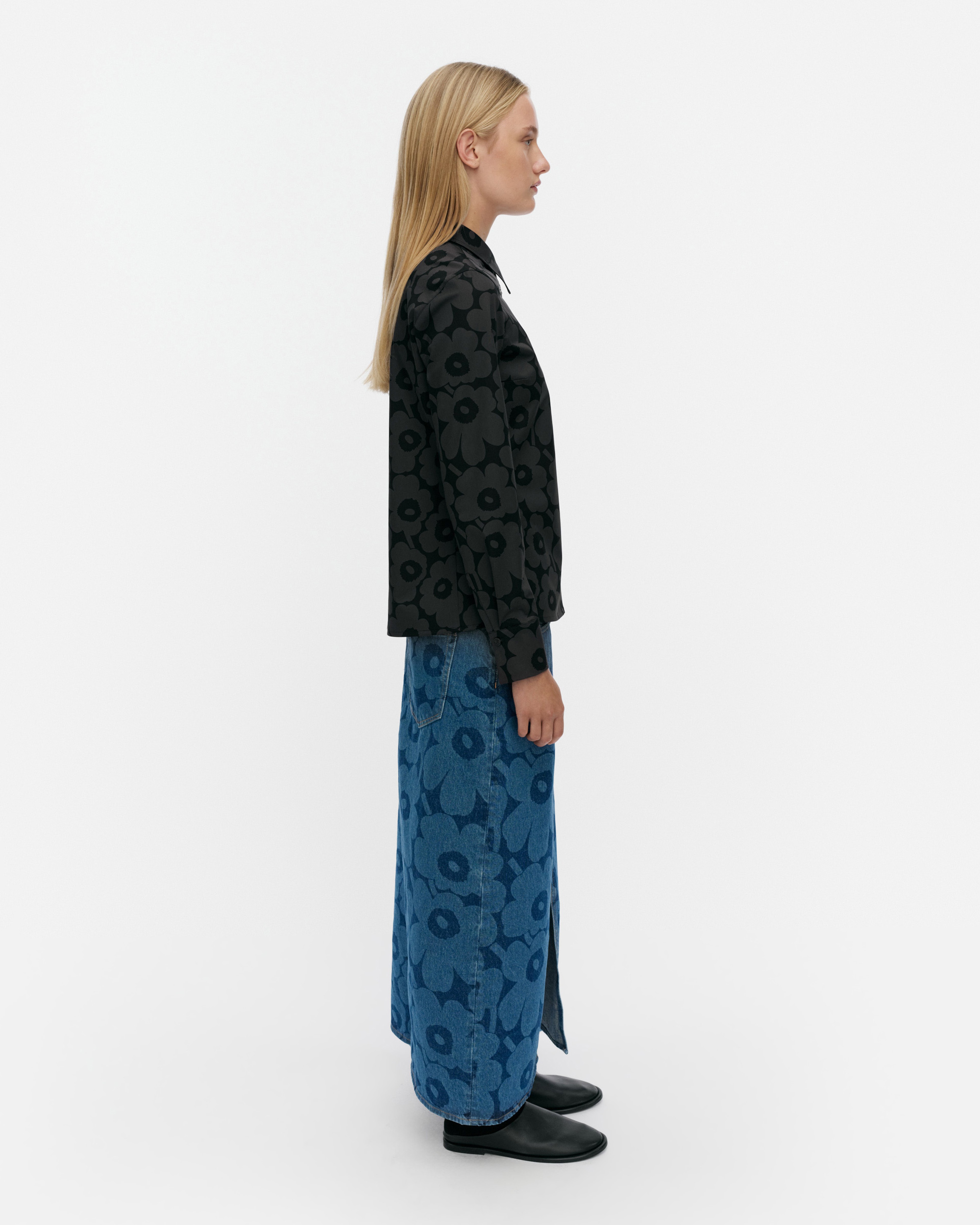 Spontaani Mini Unikko, Shirt, black, dark grey,