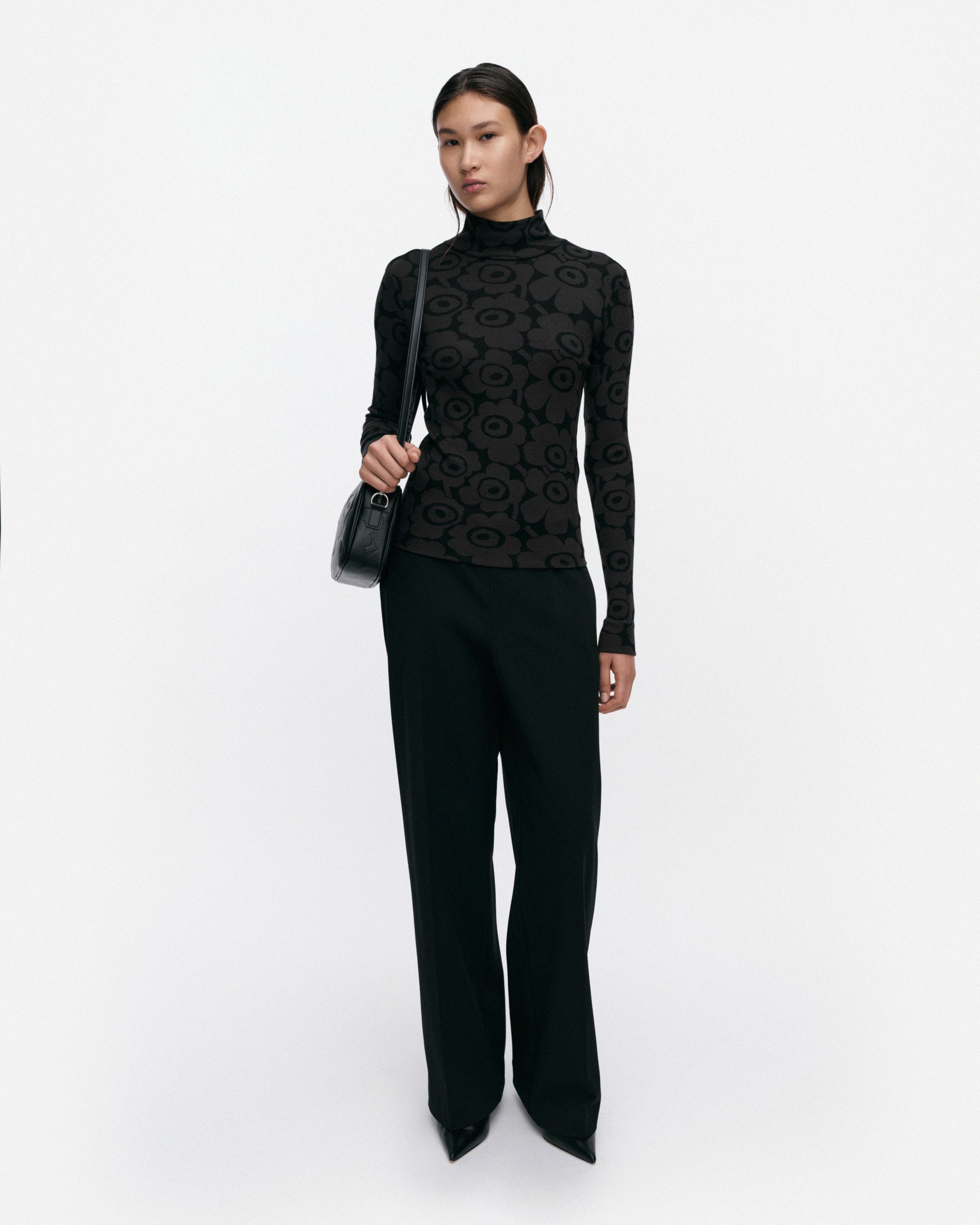 Vilpotus Unikko Turtleneck shirt black, dark grey | Marimekko