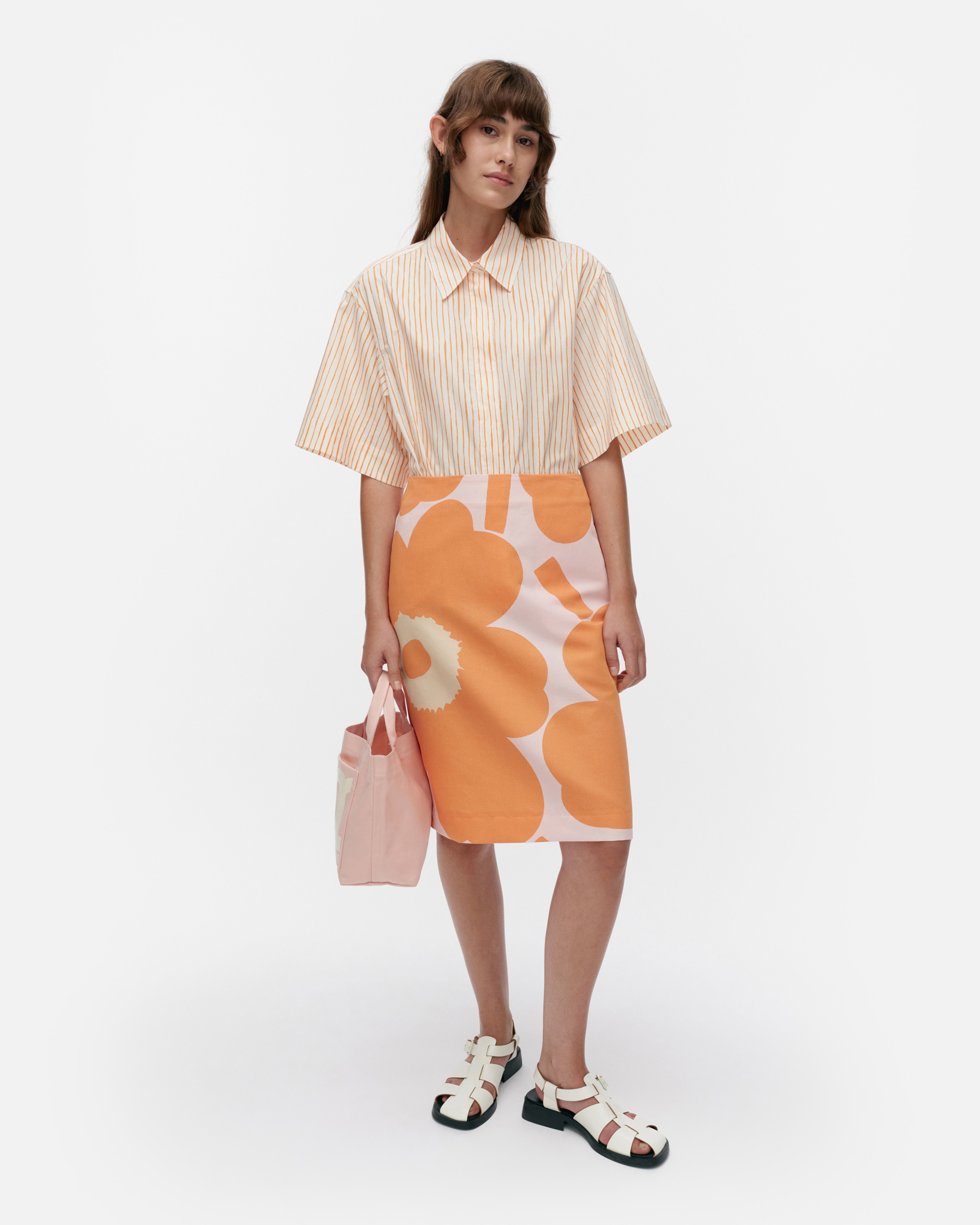 Ainoa Unikko, Skirt, orange, light pink, beige,