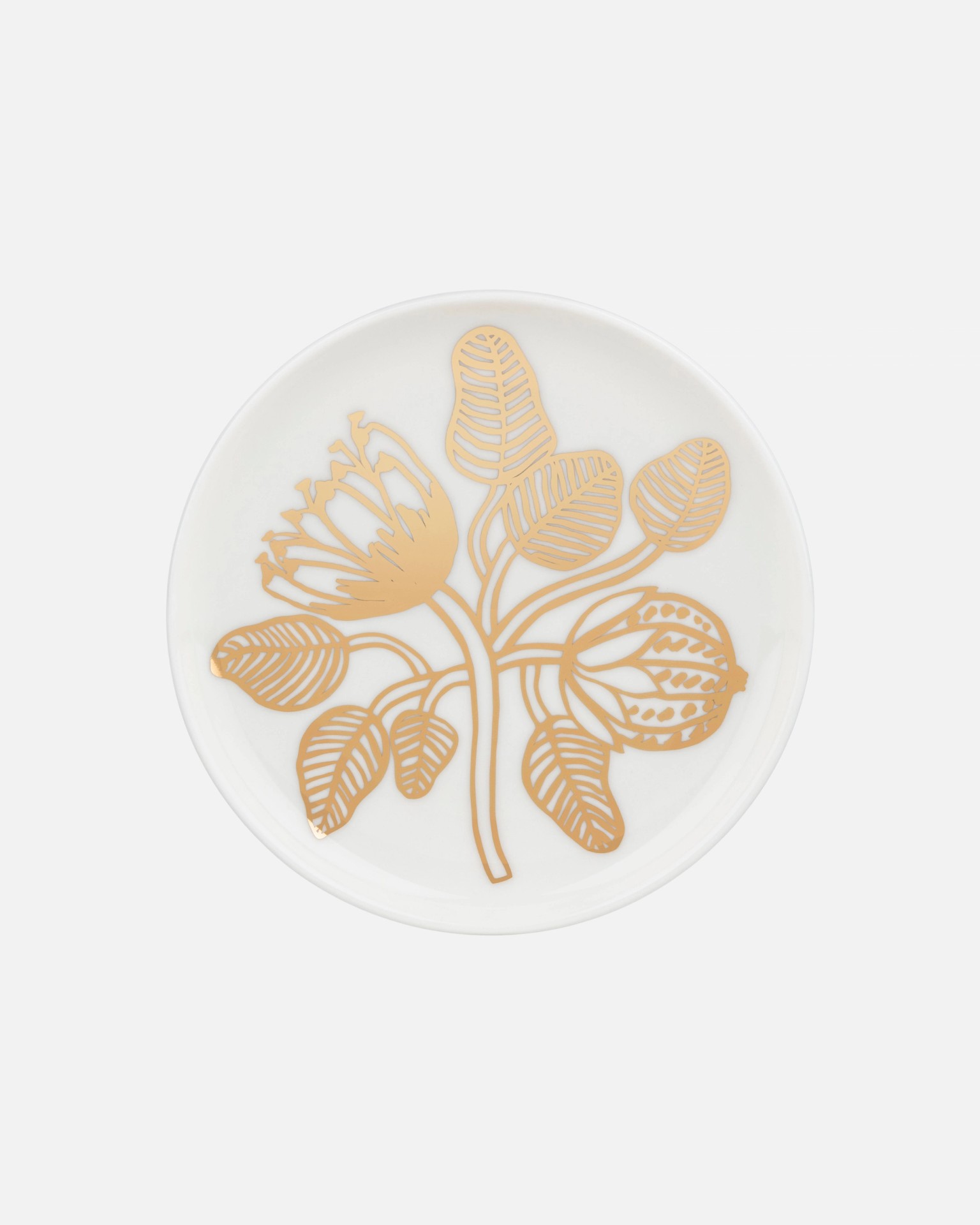 Oiva / Tiara, Small plate, white, gold,
