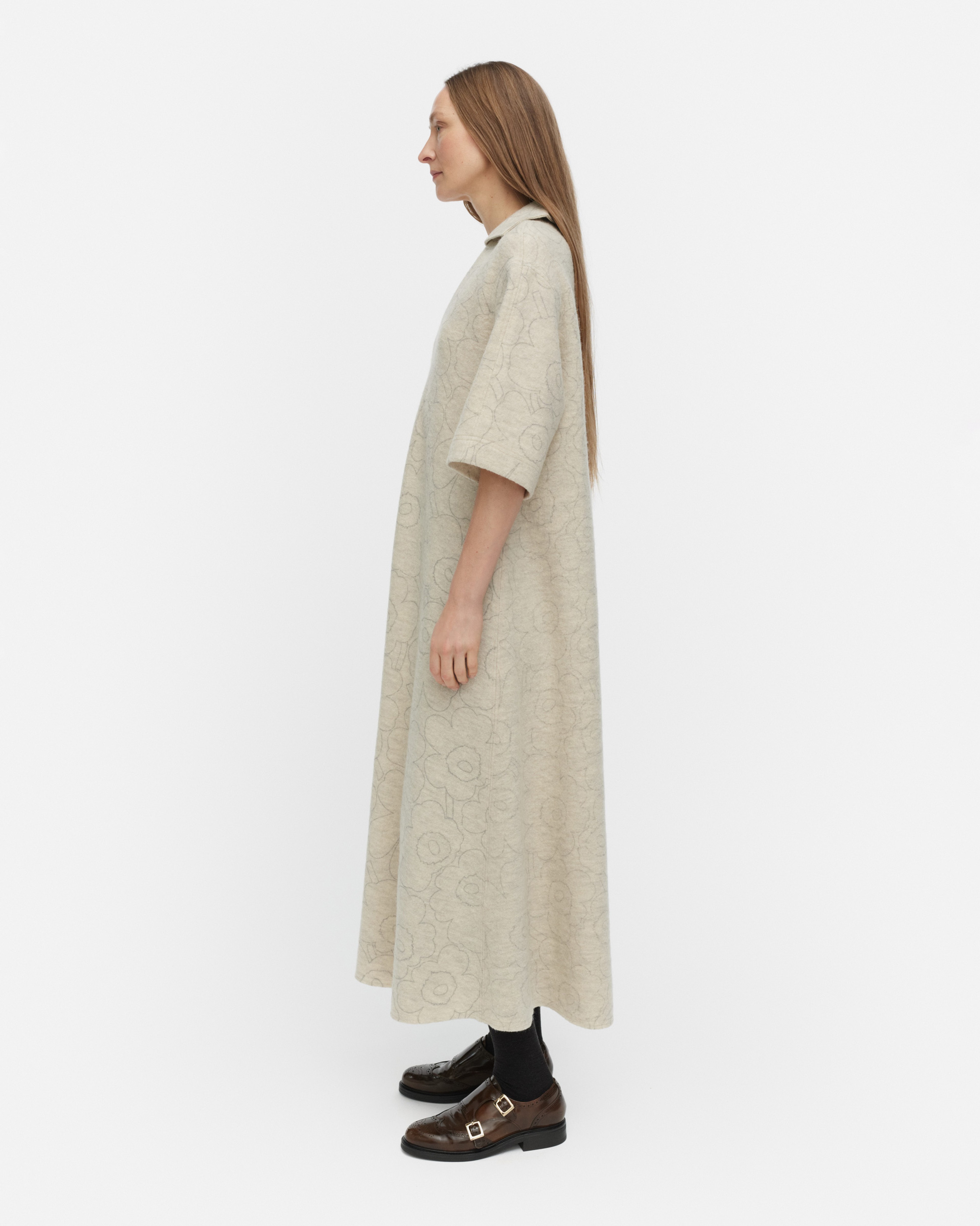 Nietos Piirto Unikko, Wool dress, off white, grey,