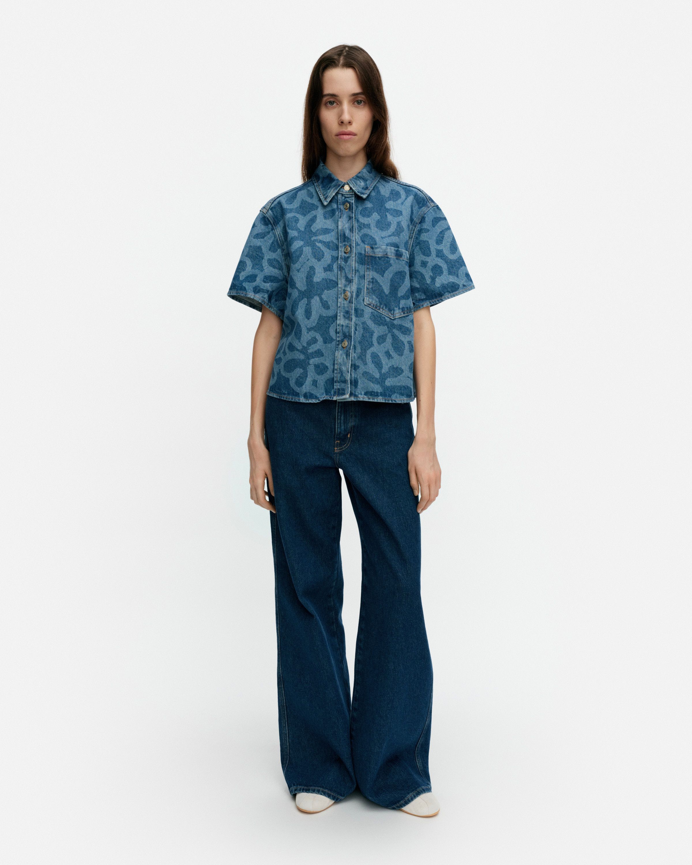 Maridenim Kuvata Kukka Shirt used indigo | Marimekko
