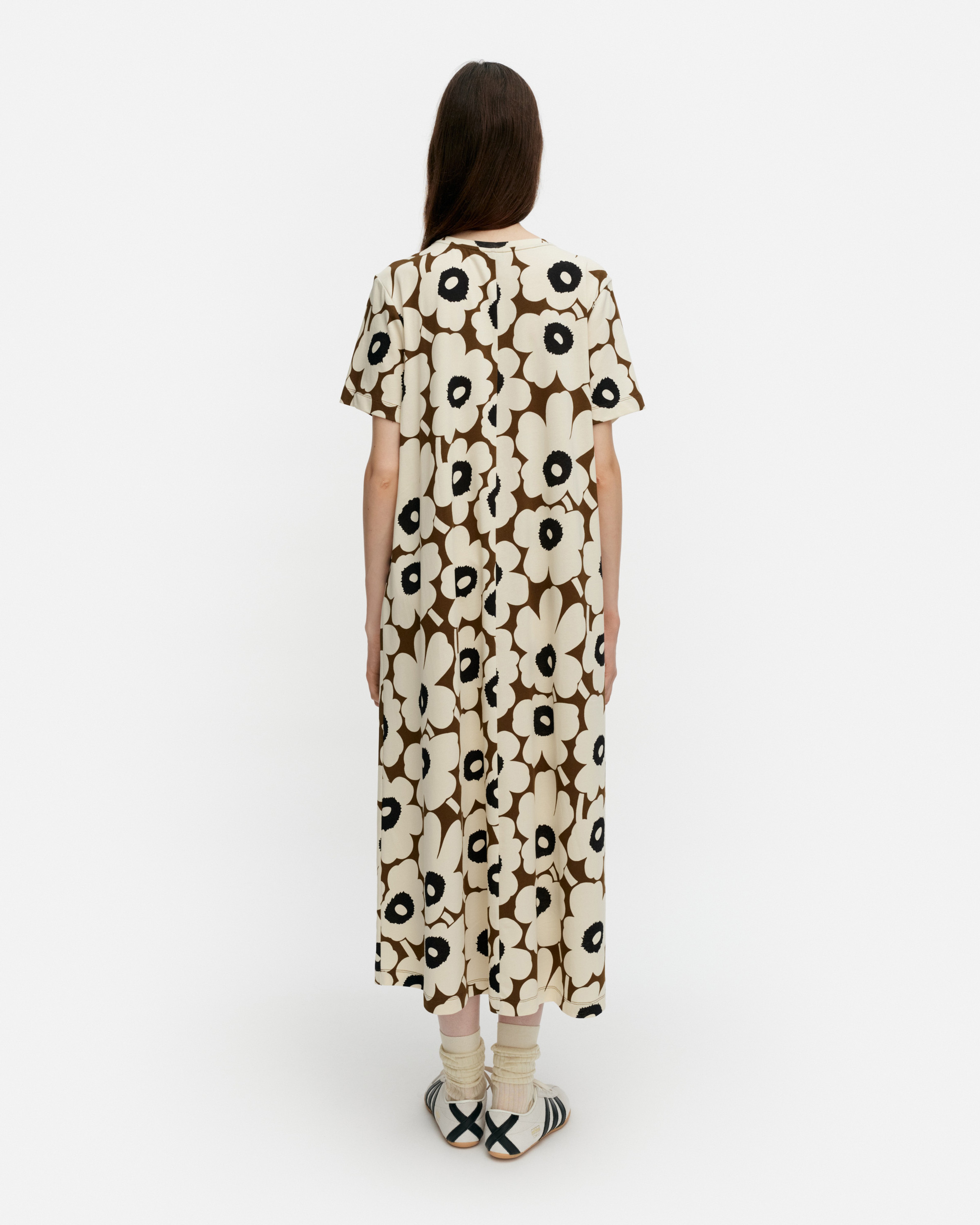 Pisteinen Unikko, Kleid, Beige, Braun, Schwarz,