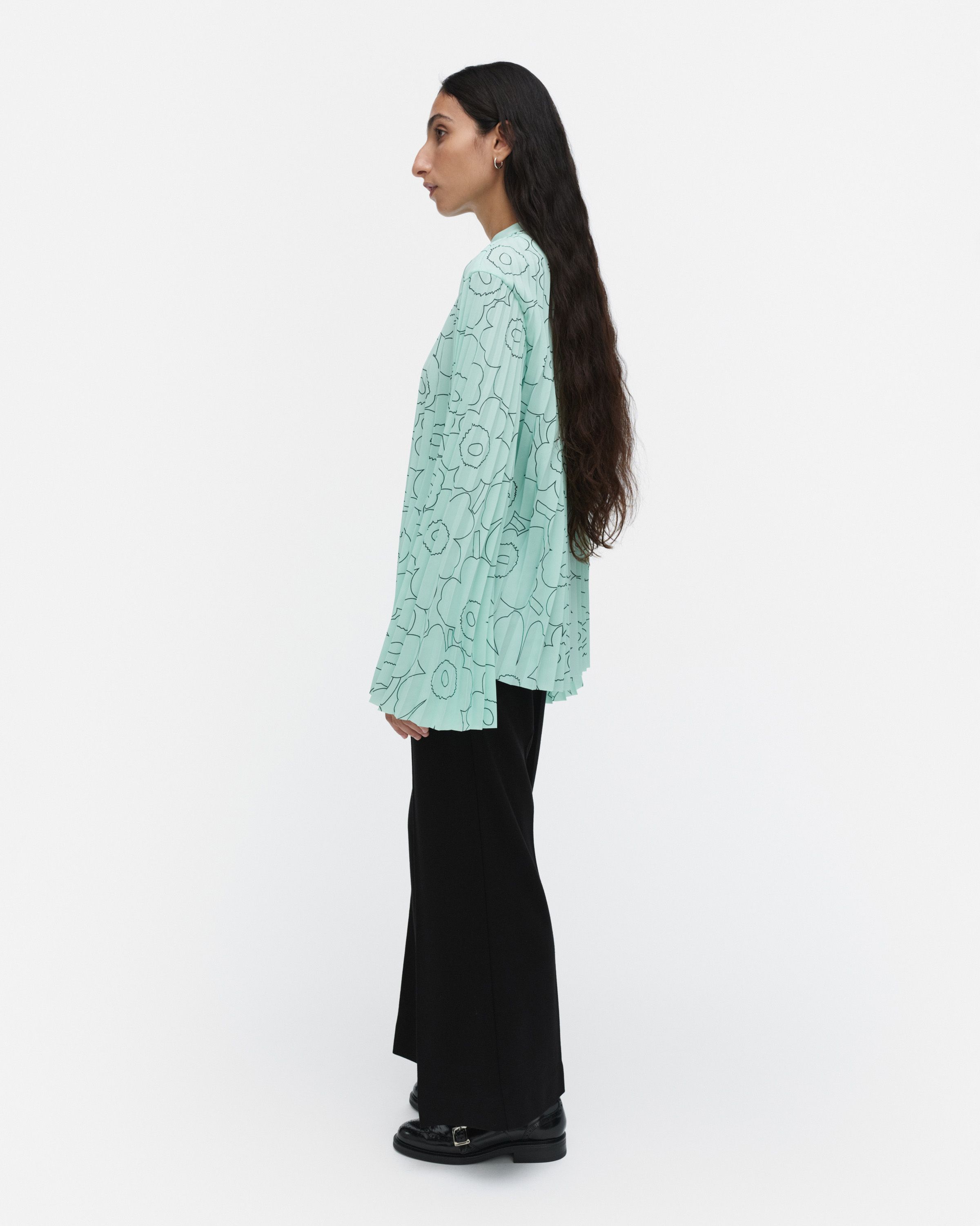 Duuri Piirto Unikko Blouse light turquoise, dark green | Marimekko