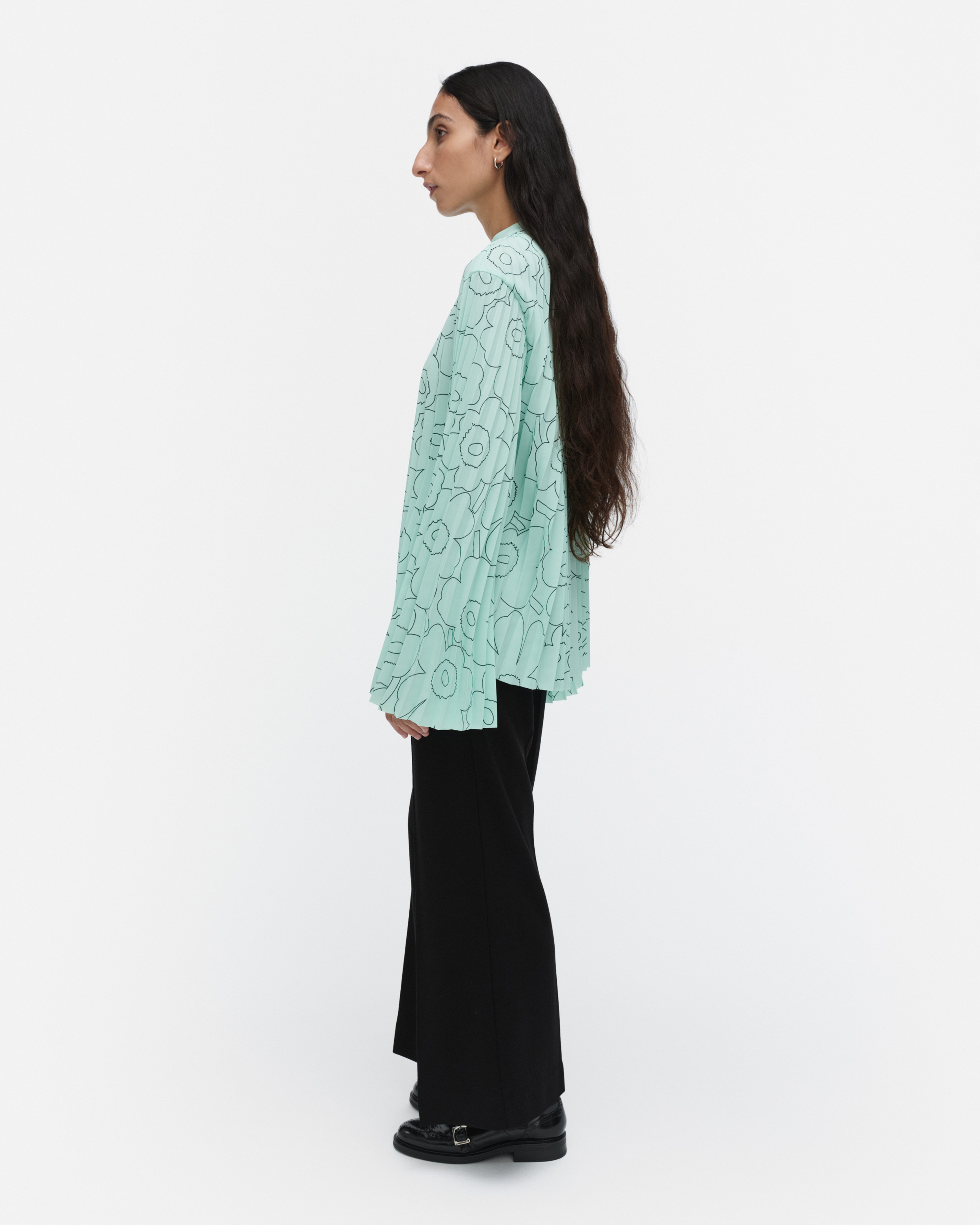 Duuri Piirto Unikko, Blouse, light turquoise, dark green,