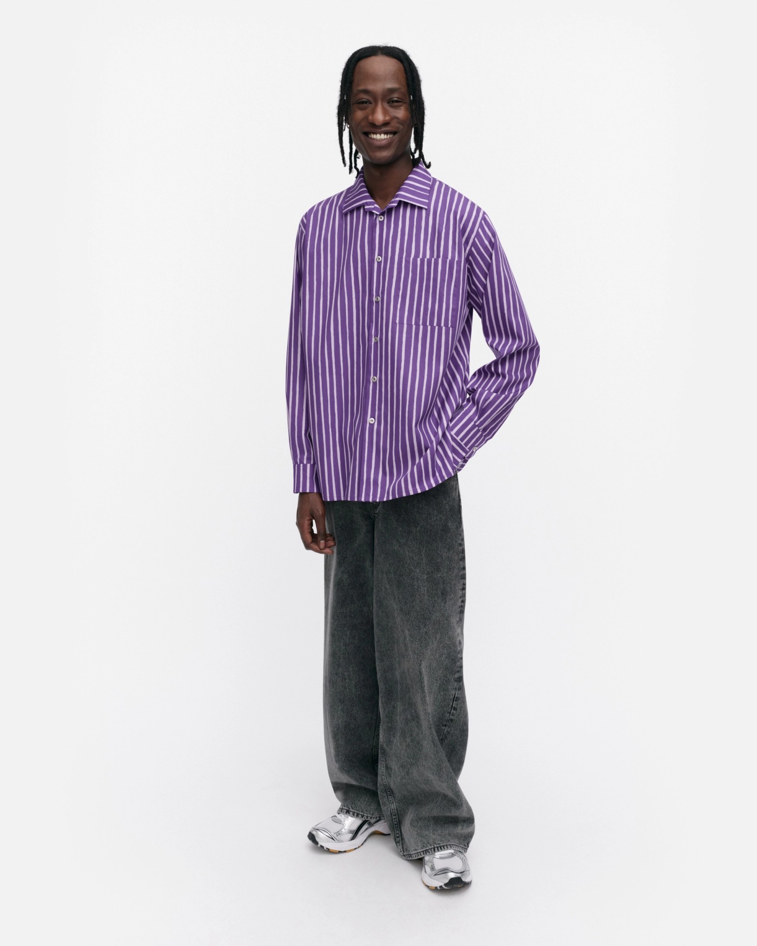 Jokapoika, Kioski cotton shirt, purple, lilac,