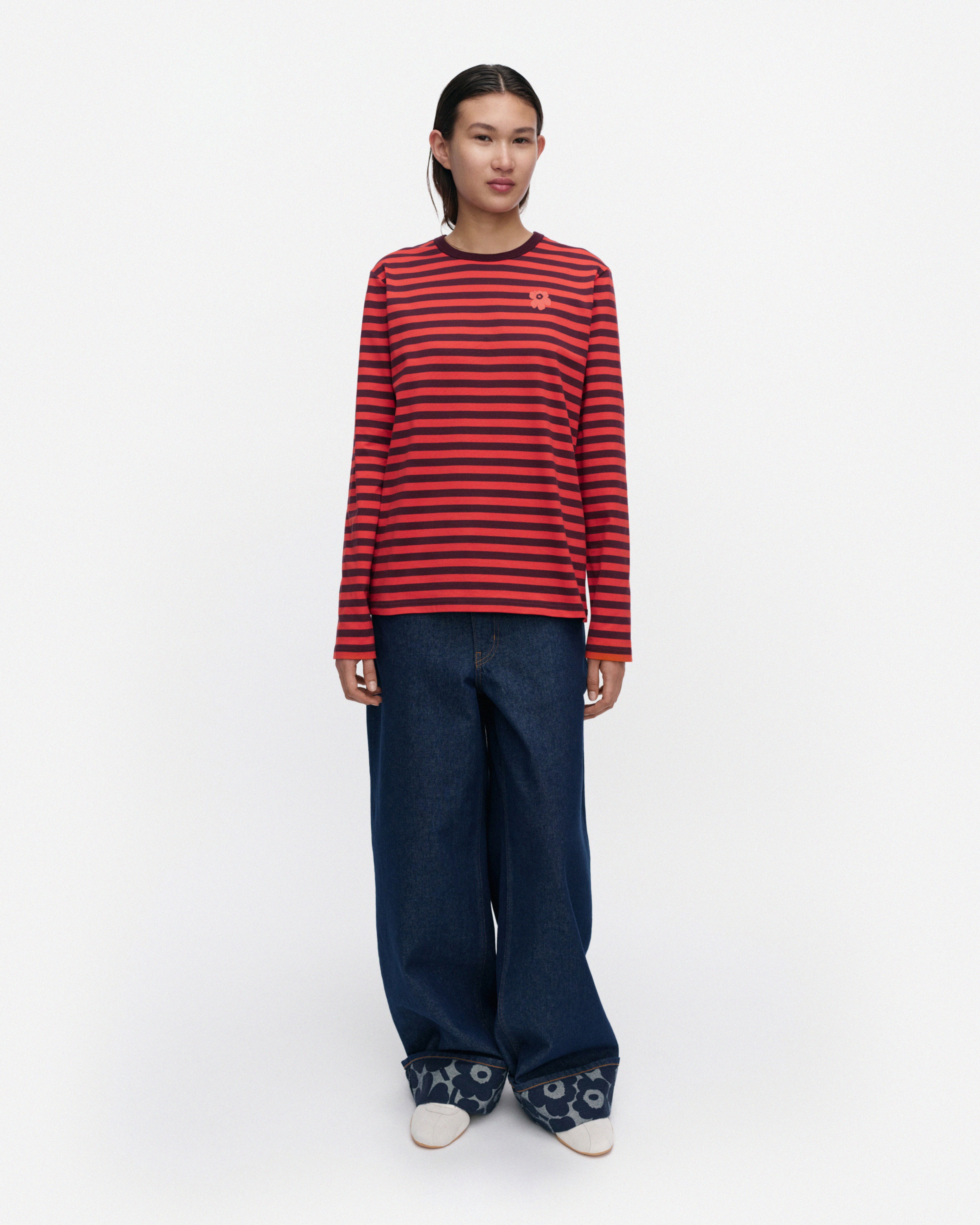 Tasaraita Unikko, Kioski jersey shirt, wine red, red,