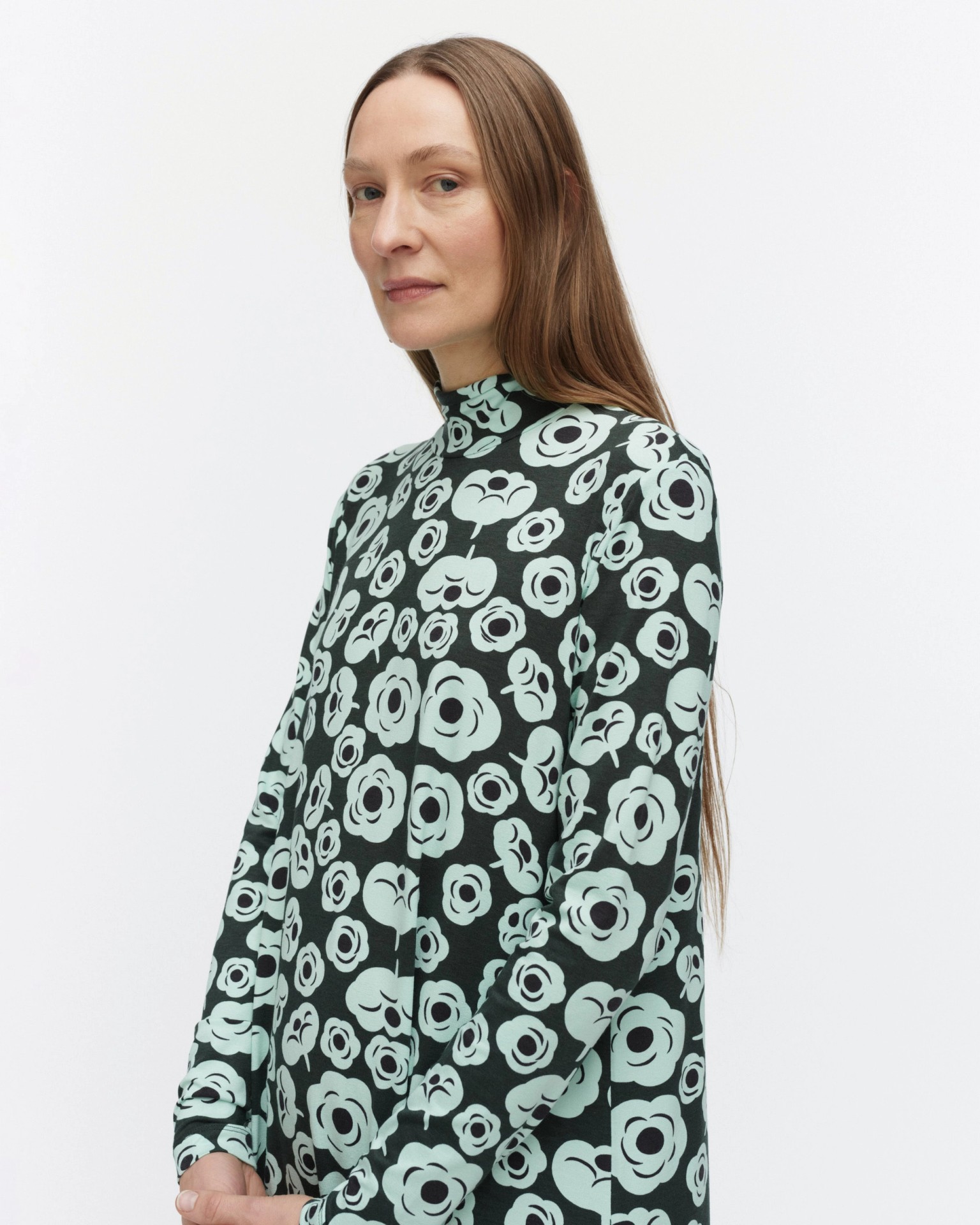 Cavea Tumma, Jersey dress, dark green, turquoise, black,