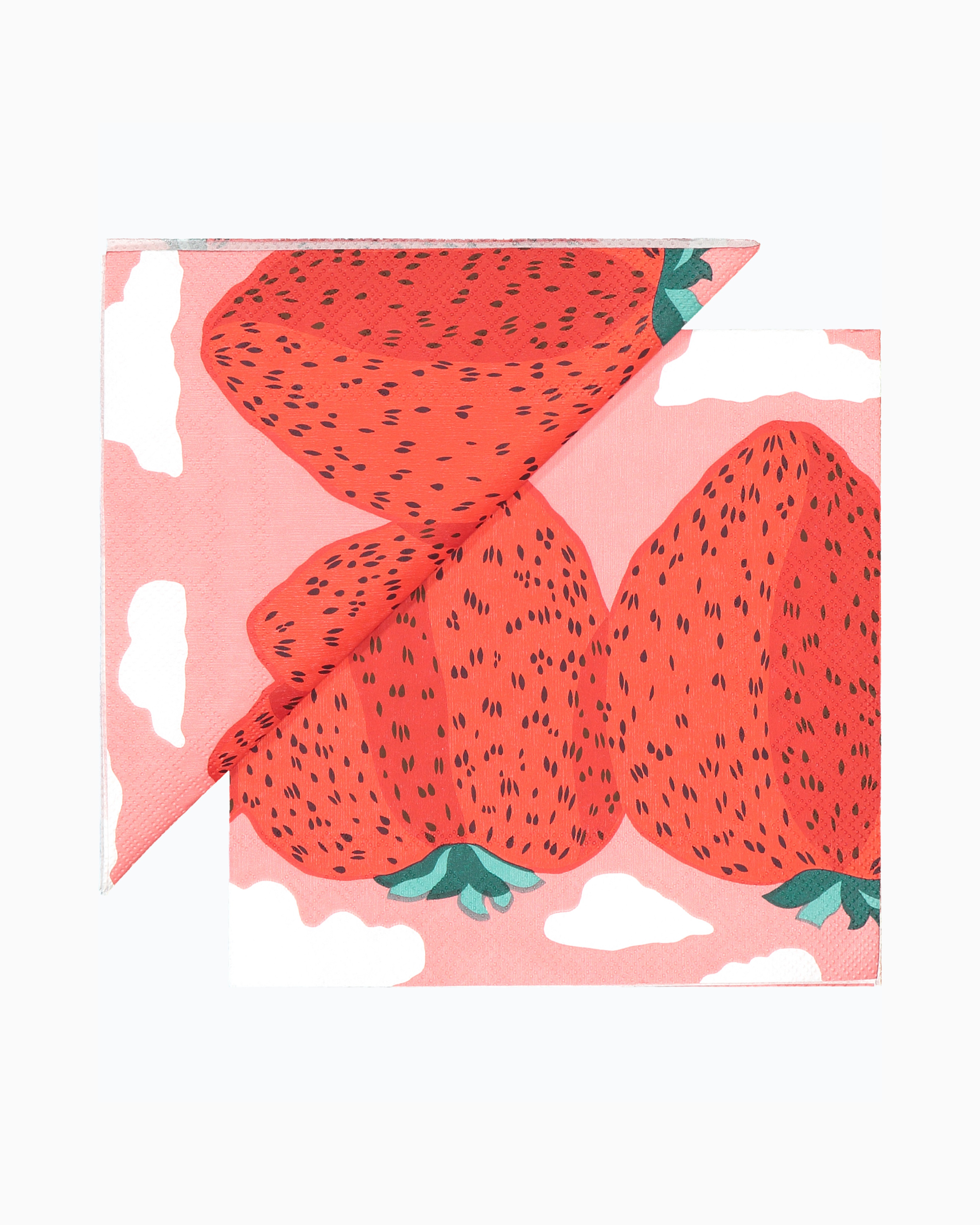 Mansikkavuoret, Paper napkin 33x33 cm, pink,red,white,