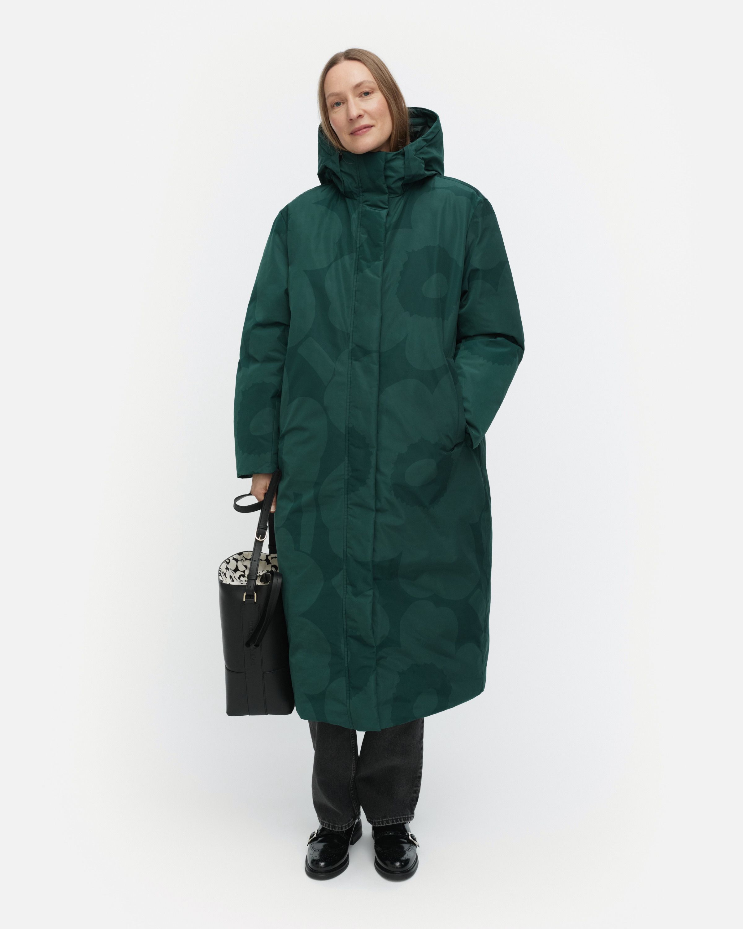 Taiottu Unikko Down coat | Marimekko