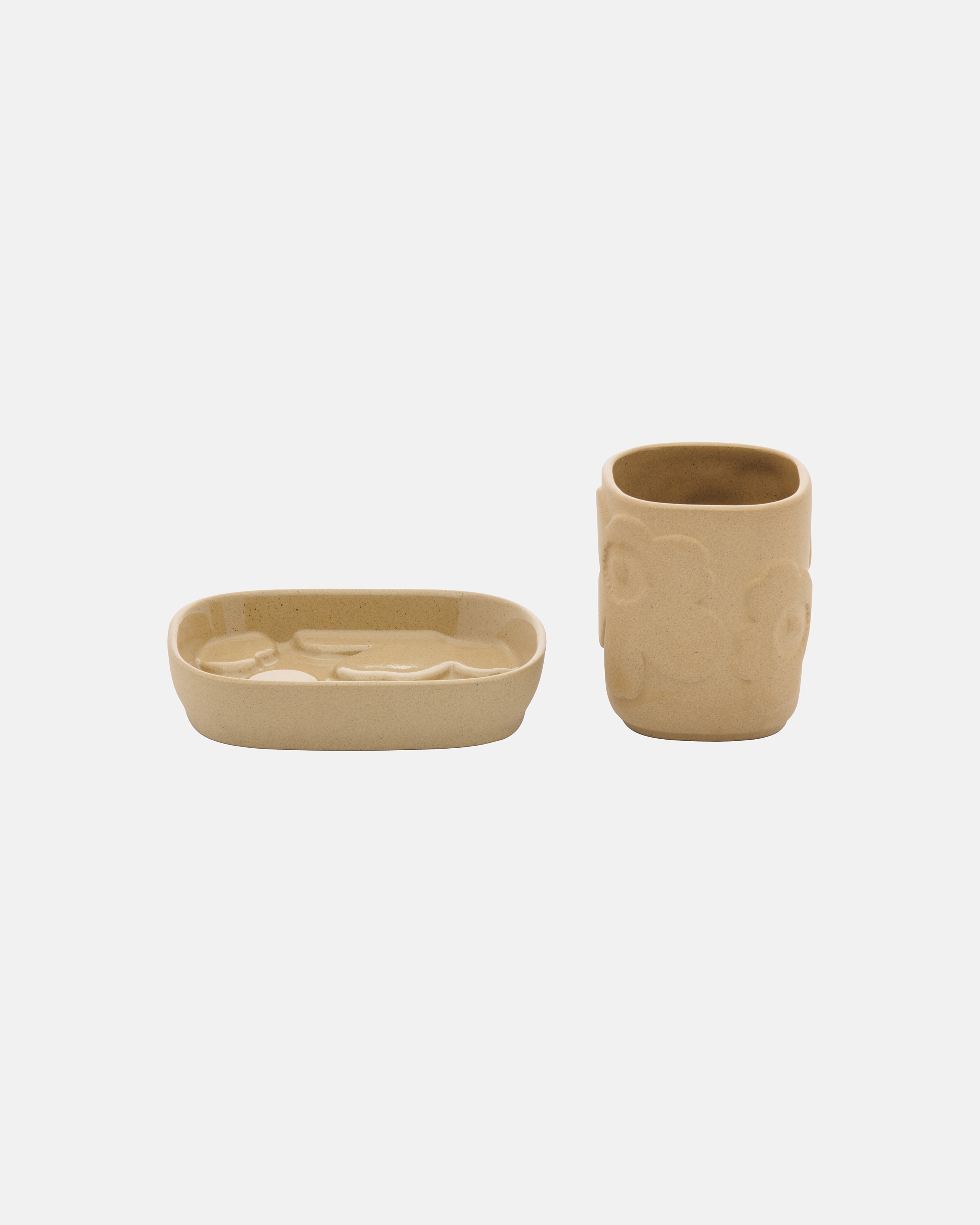 Unikko, Badezimmer-Accessoire-Set, Sandstein,